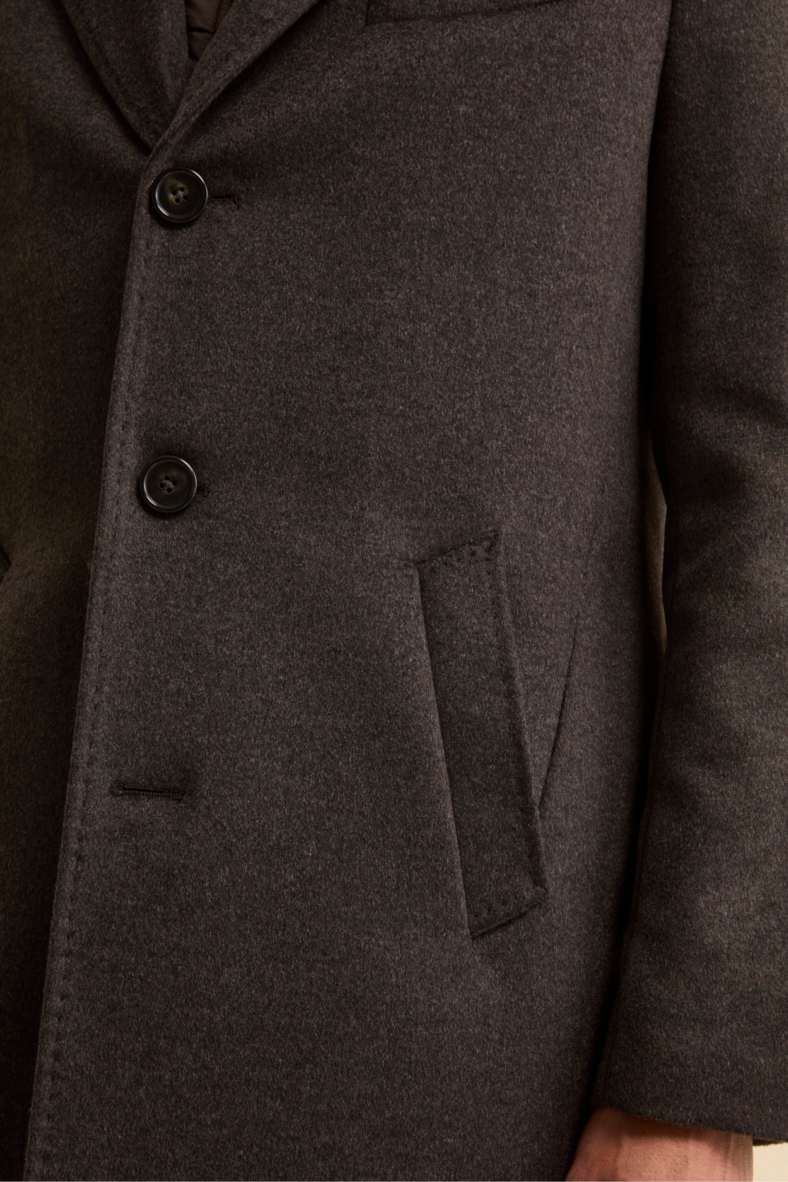 Wool and cashmere coat - brown