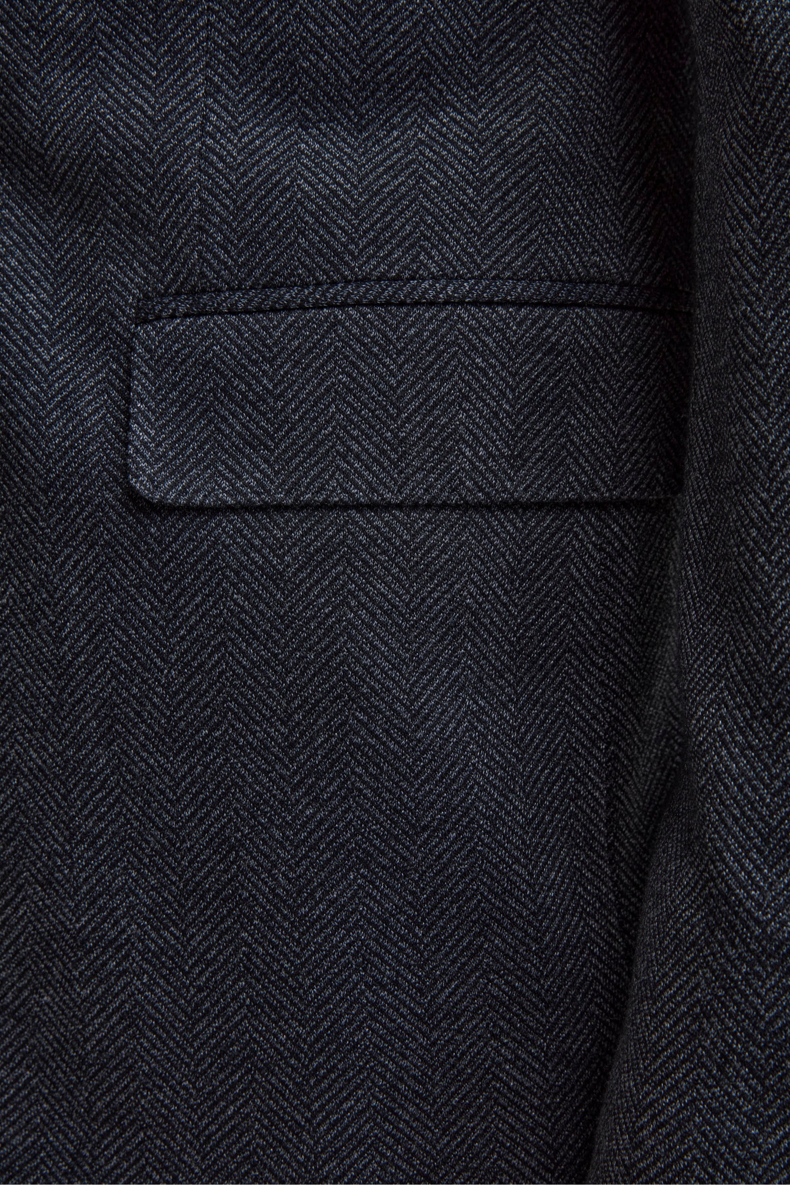 Single-Breasted Regular Fit Jacket with Notch Lapels - Navy blue
