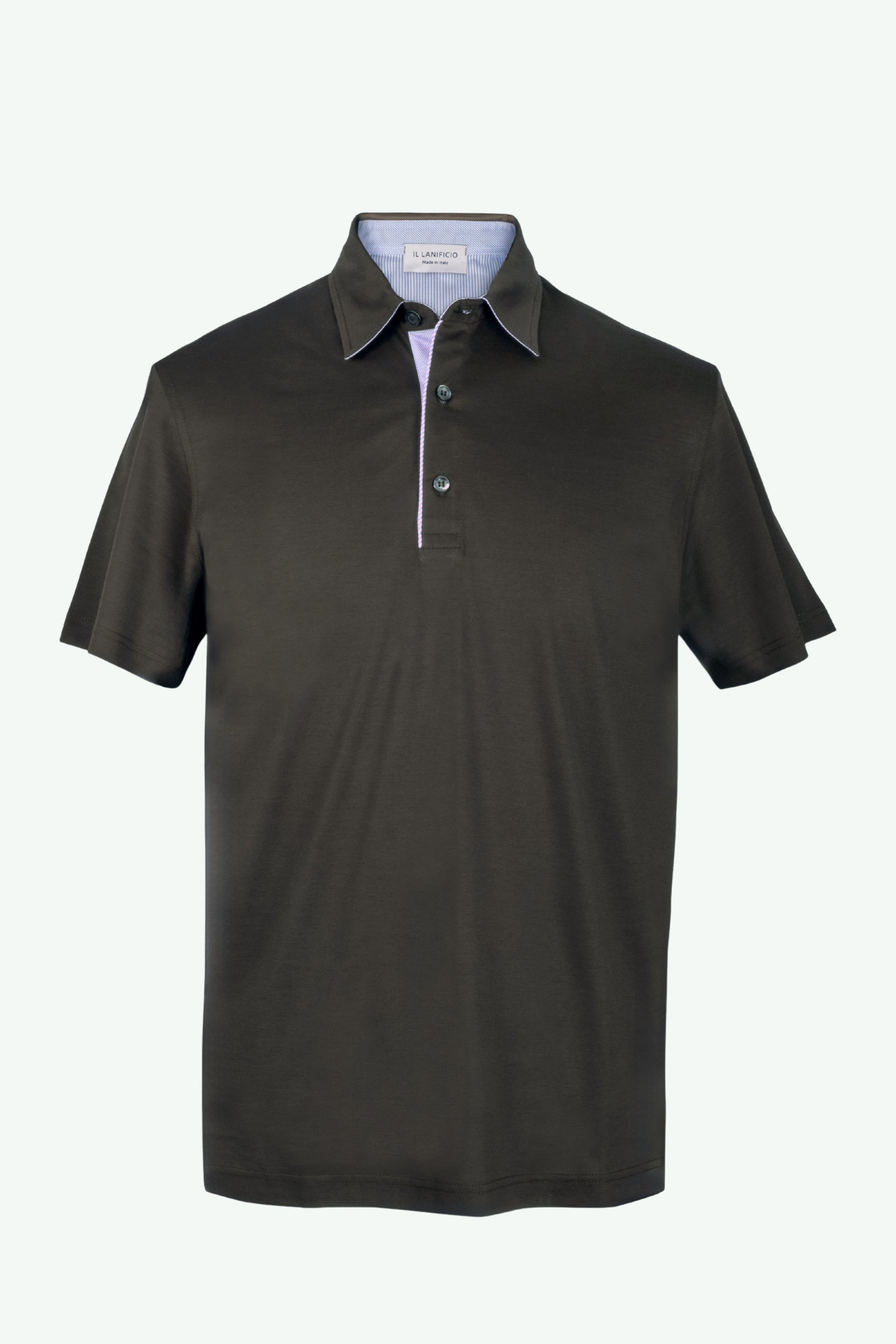 Polo Jersey Mezza Manica in Filo di Scozia - MARRONE