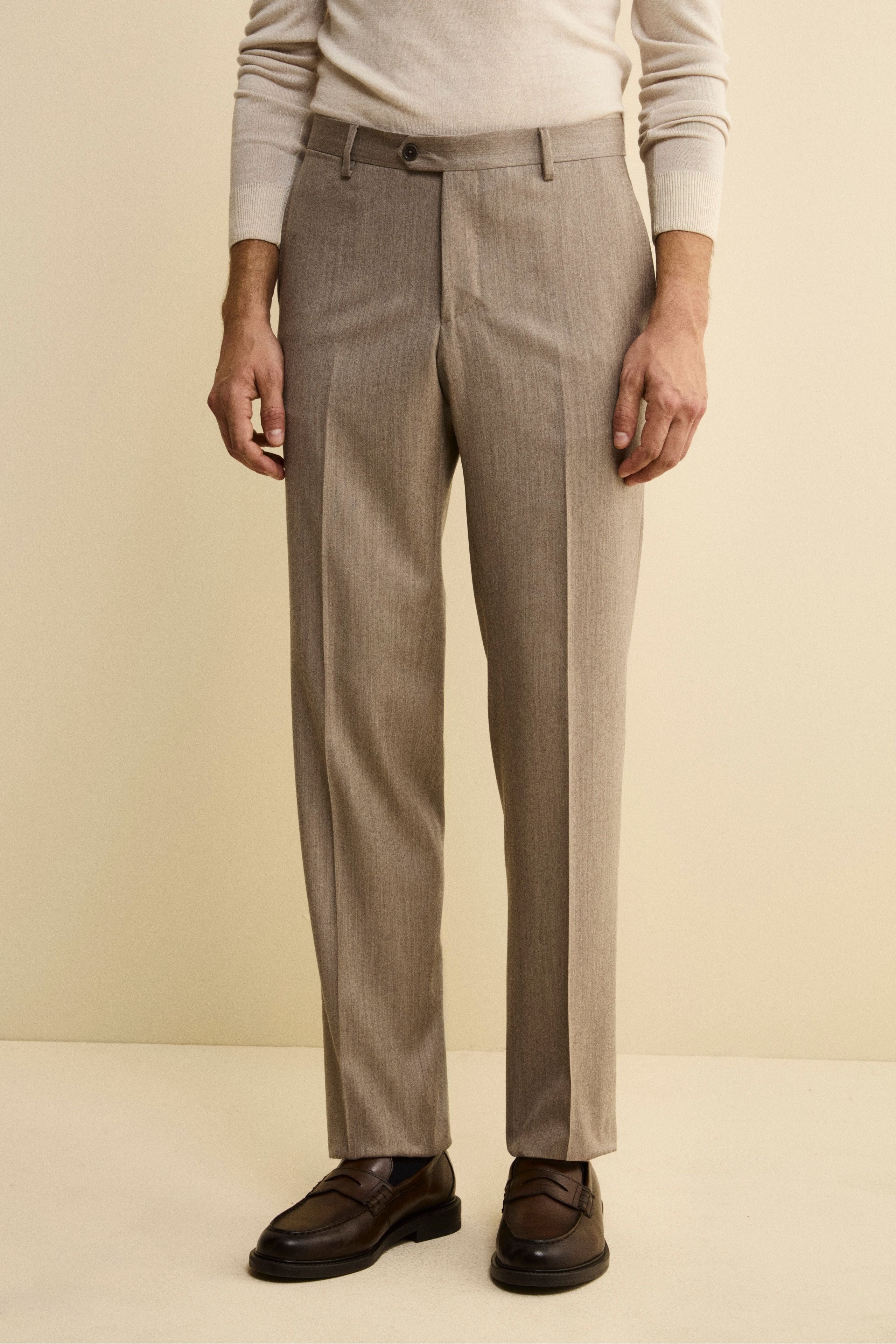 Slim Fit Lined Suit in Wool and Cashmere - gray