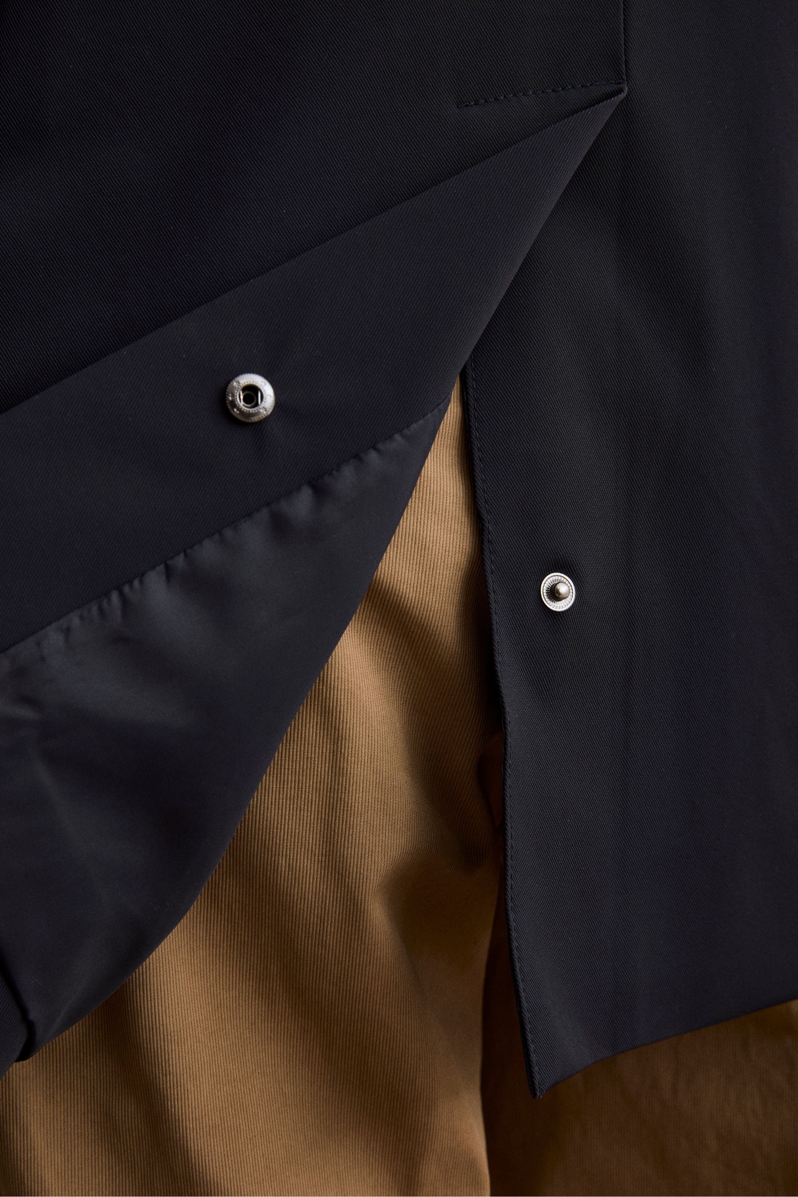 Herren Kurzer Wasserdichter Gefütterter Trenchcoat - BLAU