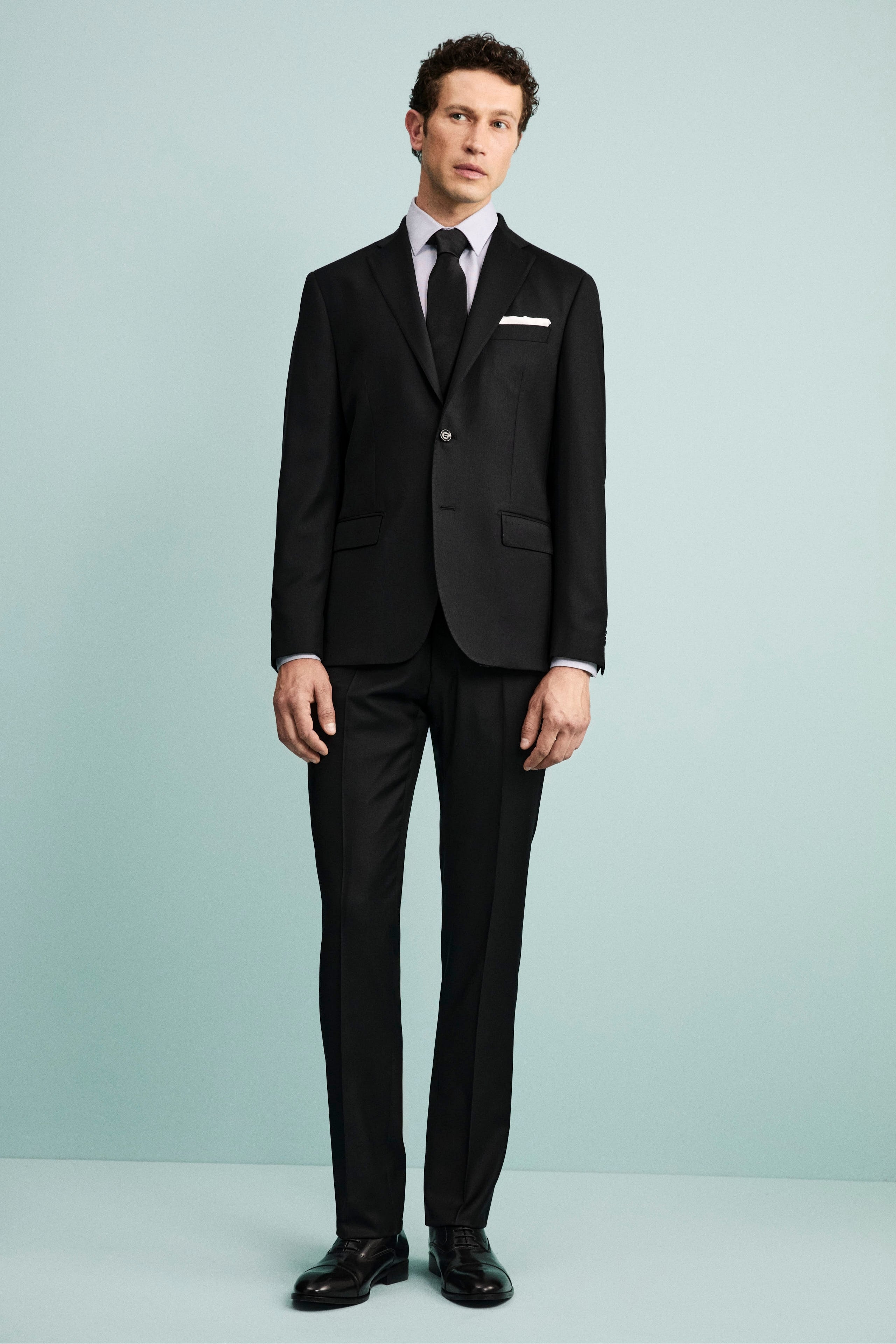 Abito Sallia Monopetto Slim Fit in Lana Vergine - NERO