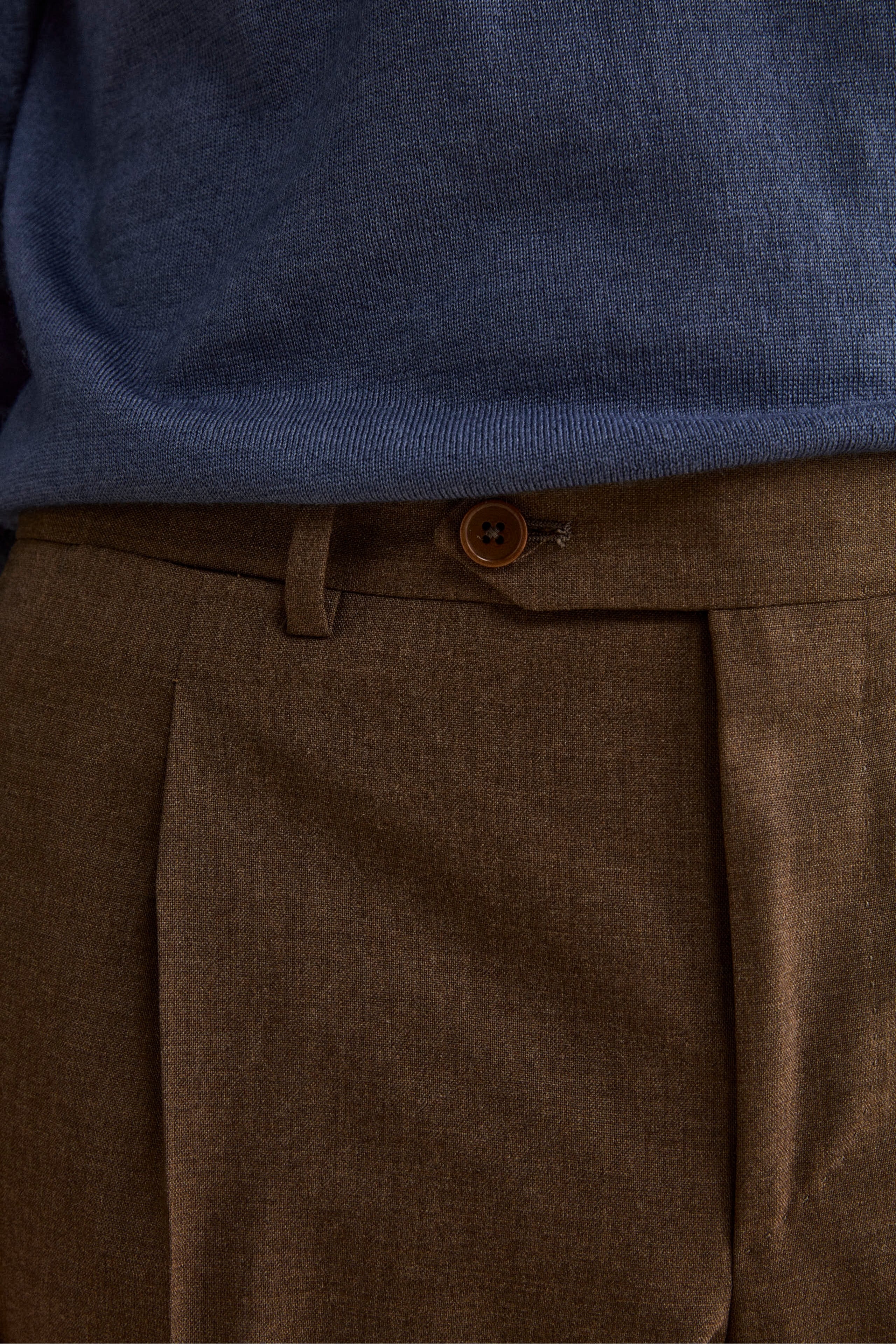 Half-Lined Single-Breasted Virgin Wool Suit - Brown