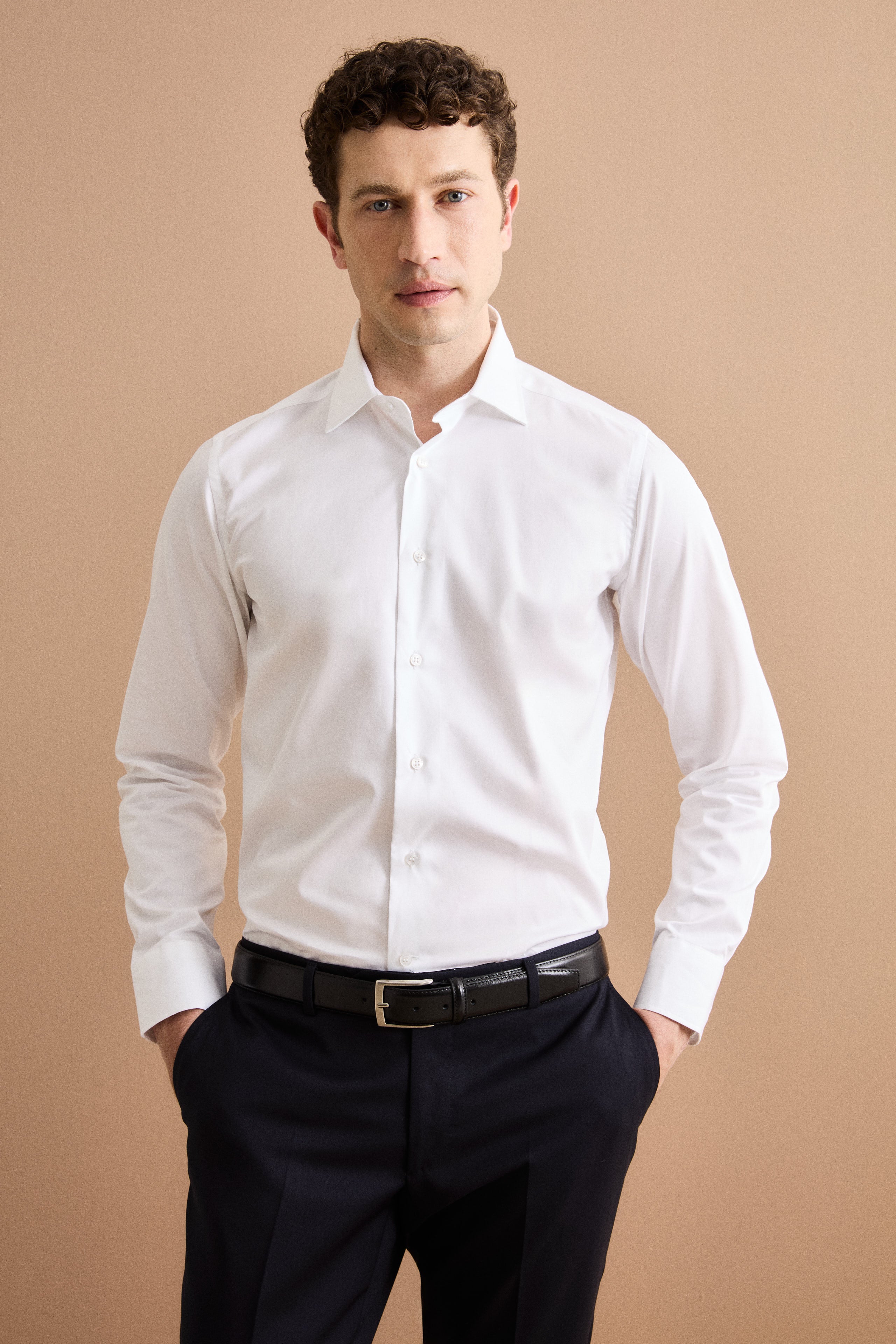 Schmales Freizeithemd - WEISS