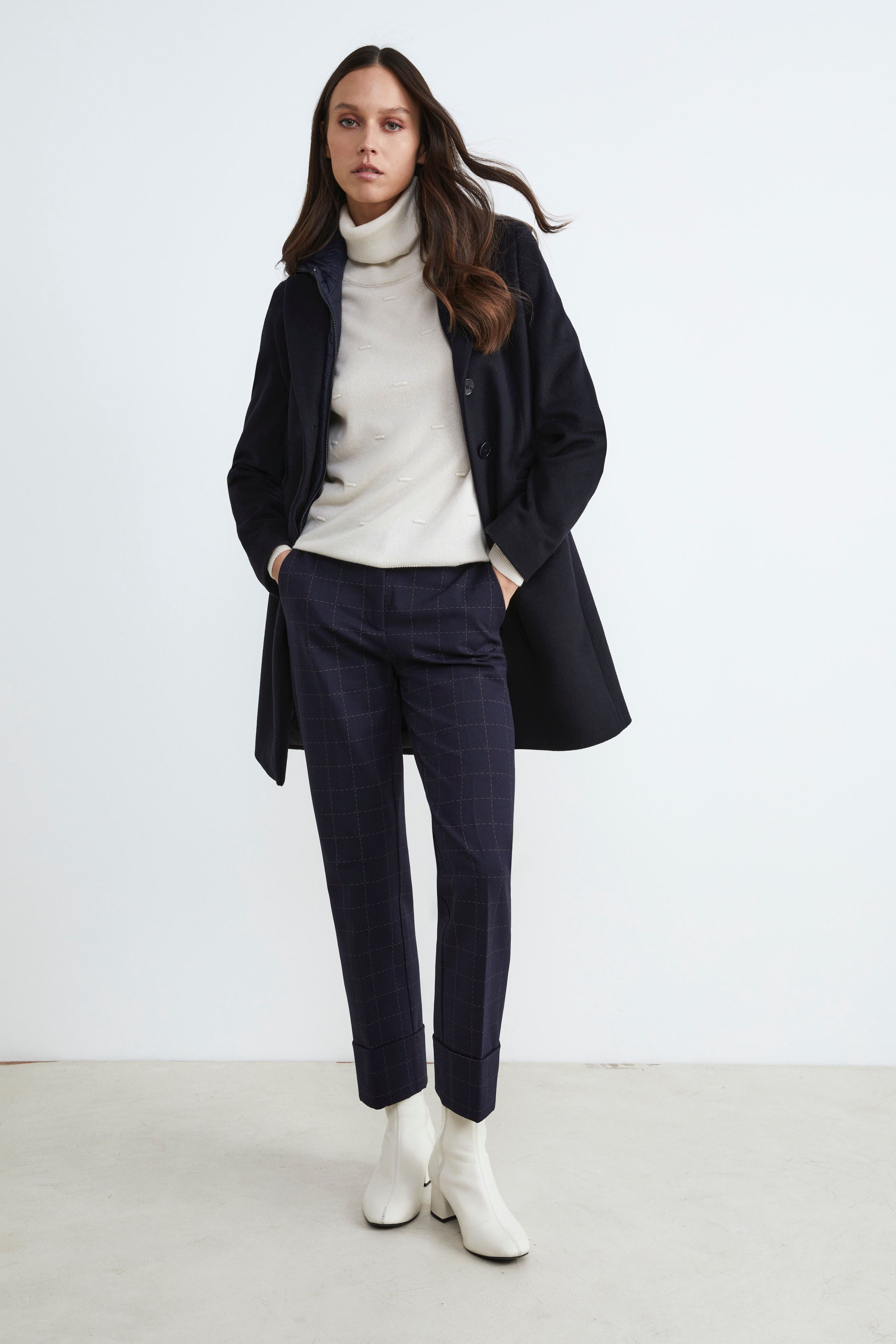 Cappotto in lana e cashmere - BLU