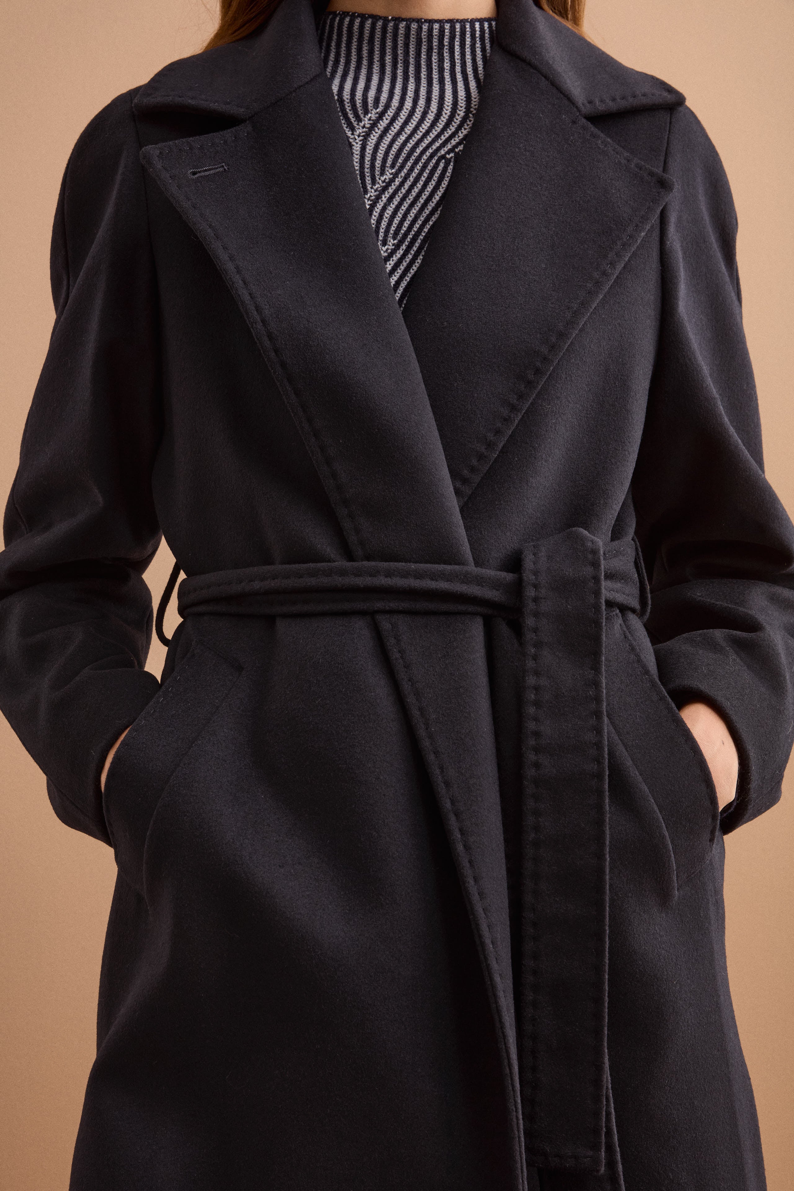 Cappotto lungo in lana e cashmere - BLU