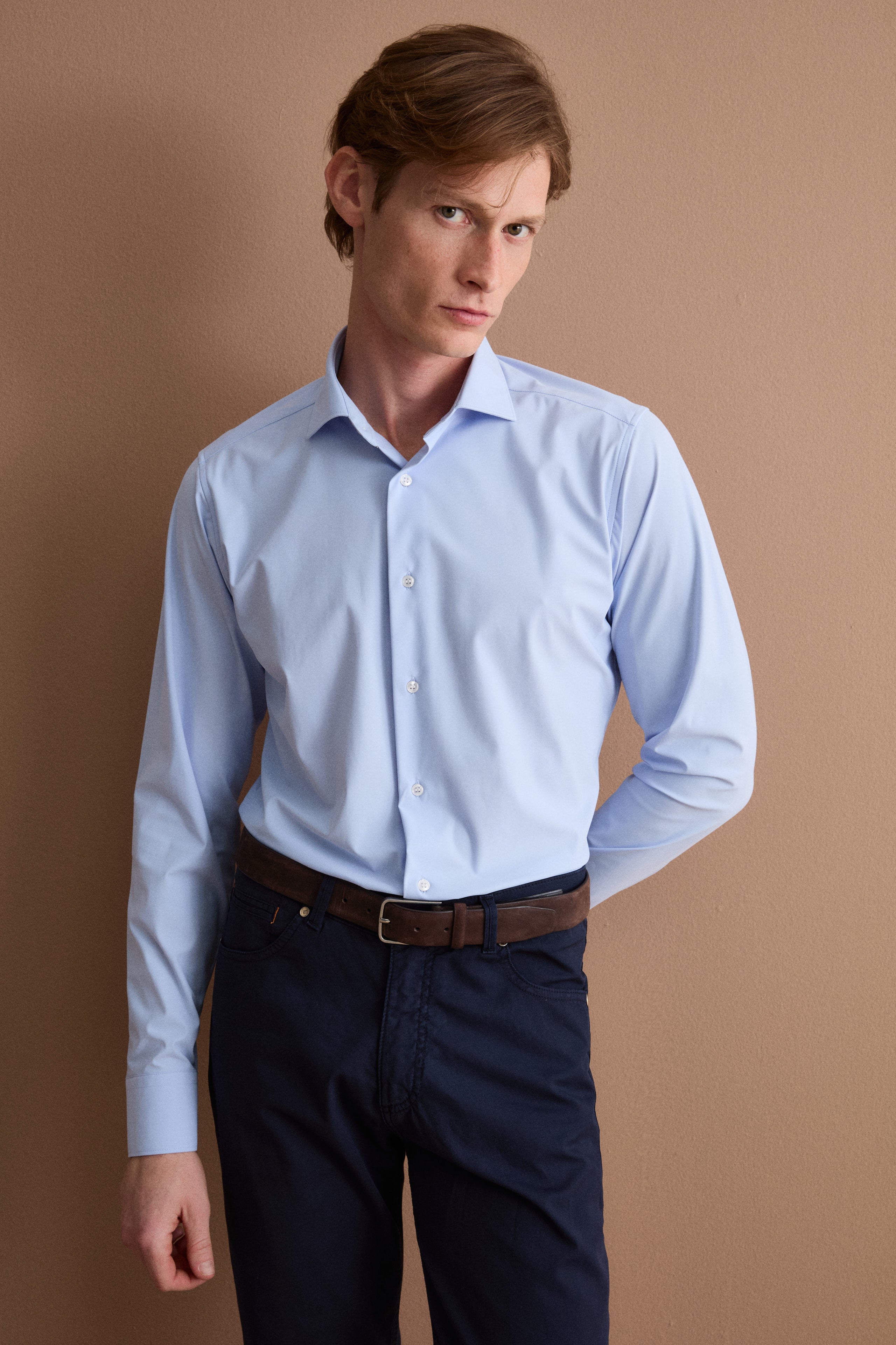 Camicia en jersey slim fit - Bleu clair