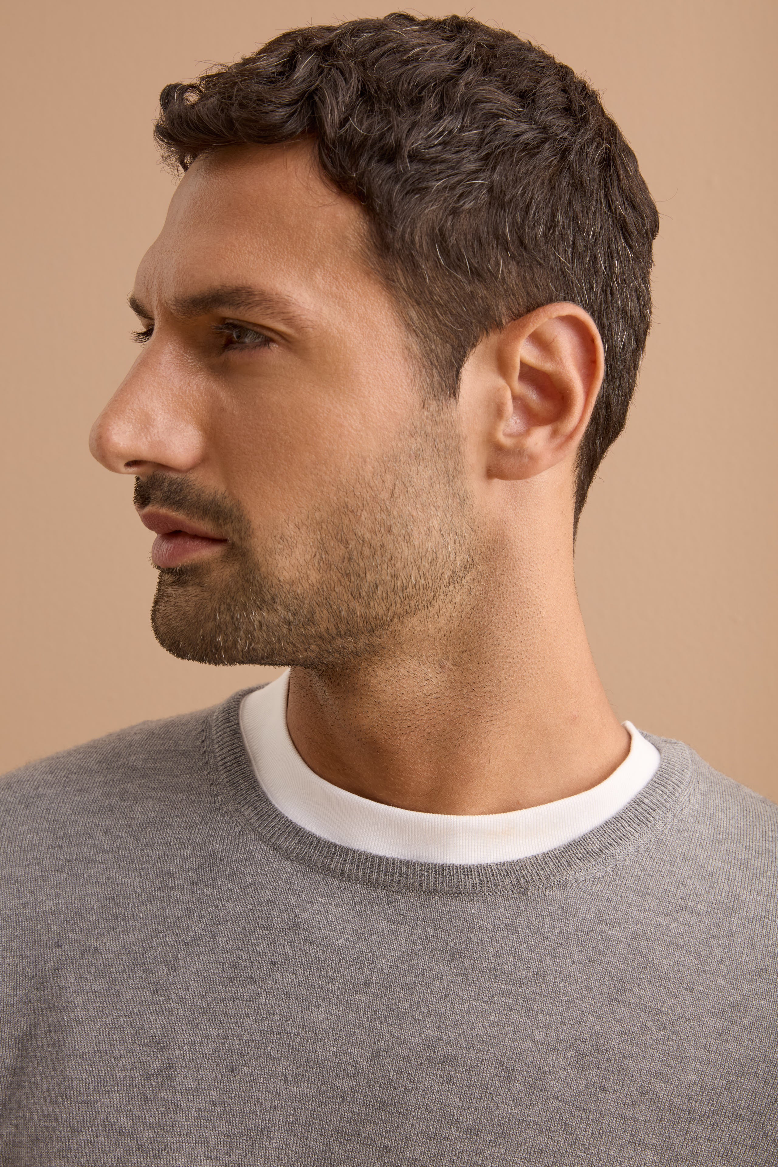 Maglia extrafine in seta e cashmere - ACCIAIO