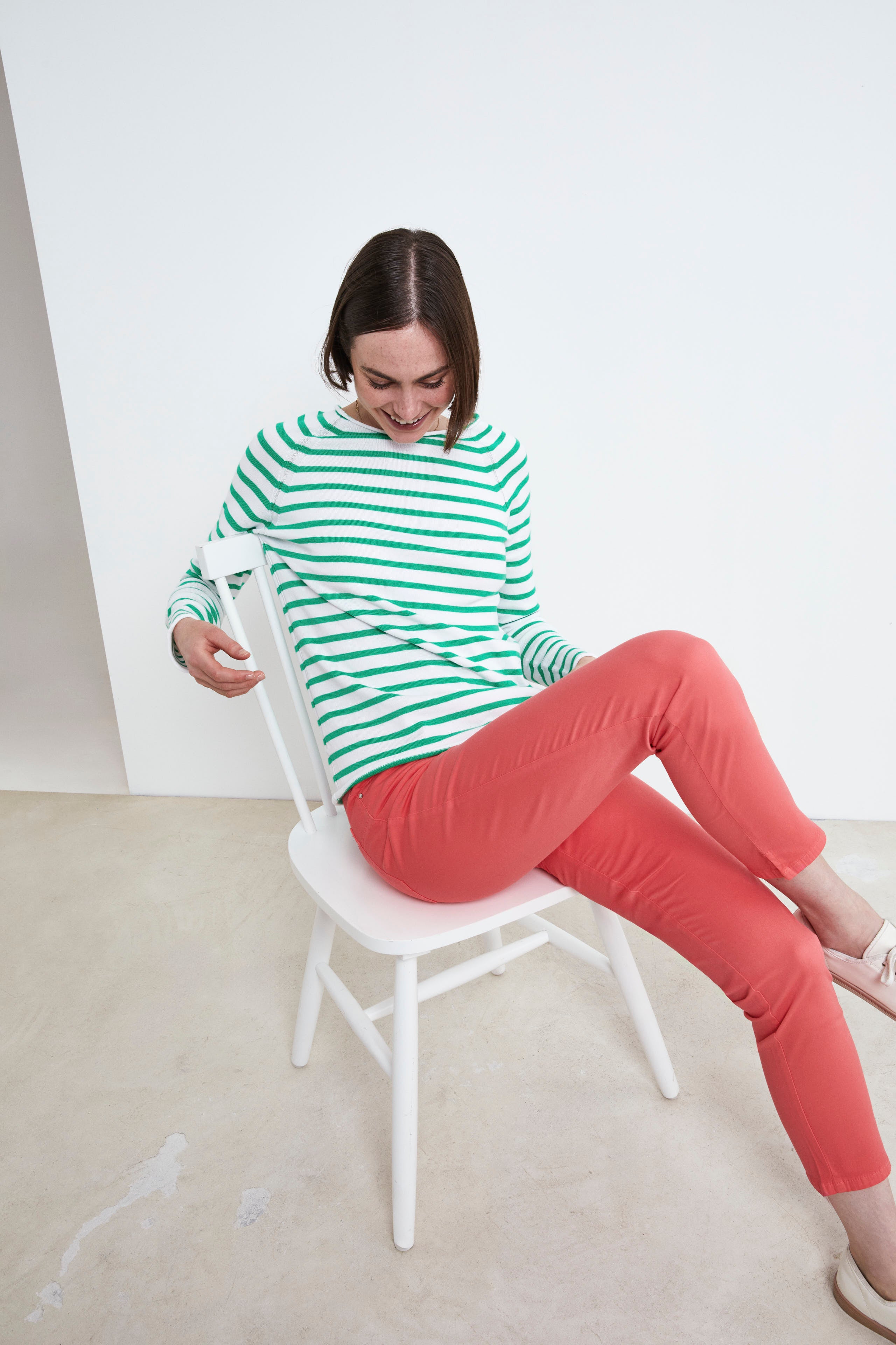 Maglia fantasia in cotone - BIANCO/VERDE