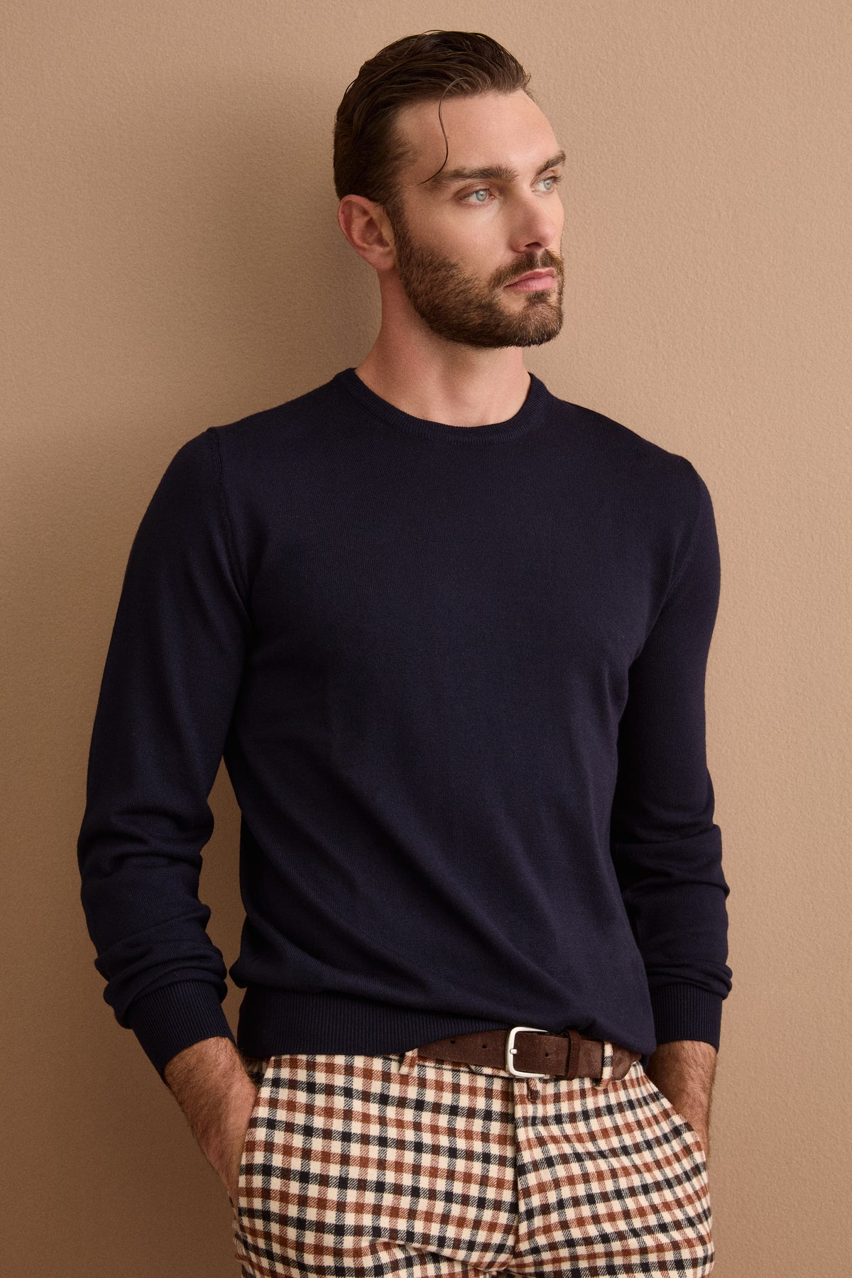 Pull Col Rond en Laine Mérinos - BLEU