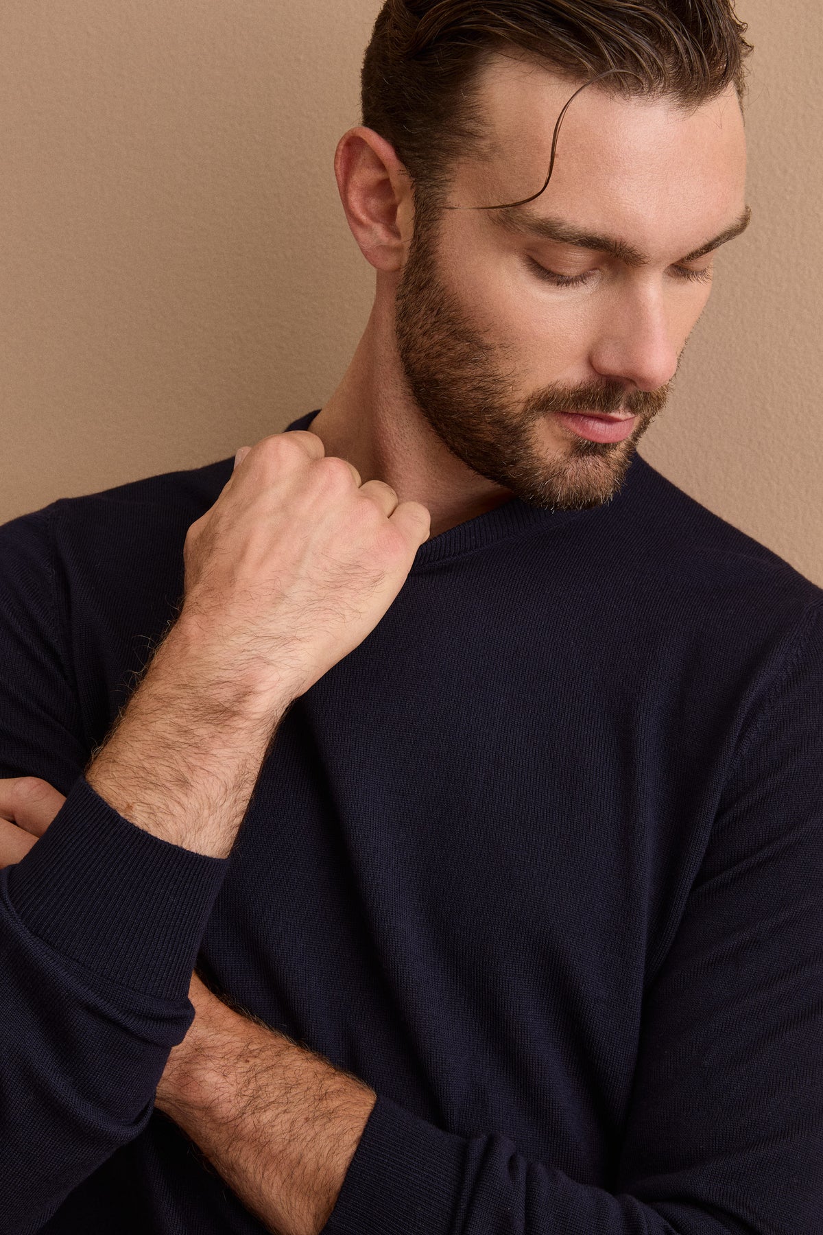 Pull Col Rond en Laine Mérinos - BLEU