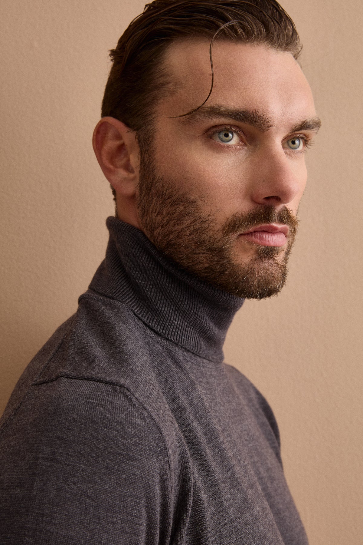 Pull Col Roulé en Laine Mérinos - Gris anthracite