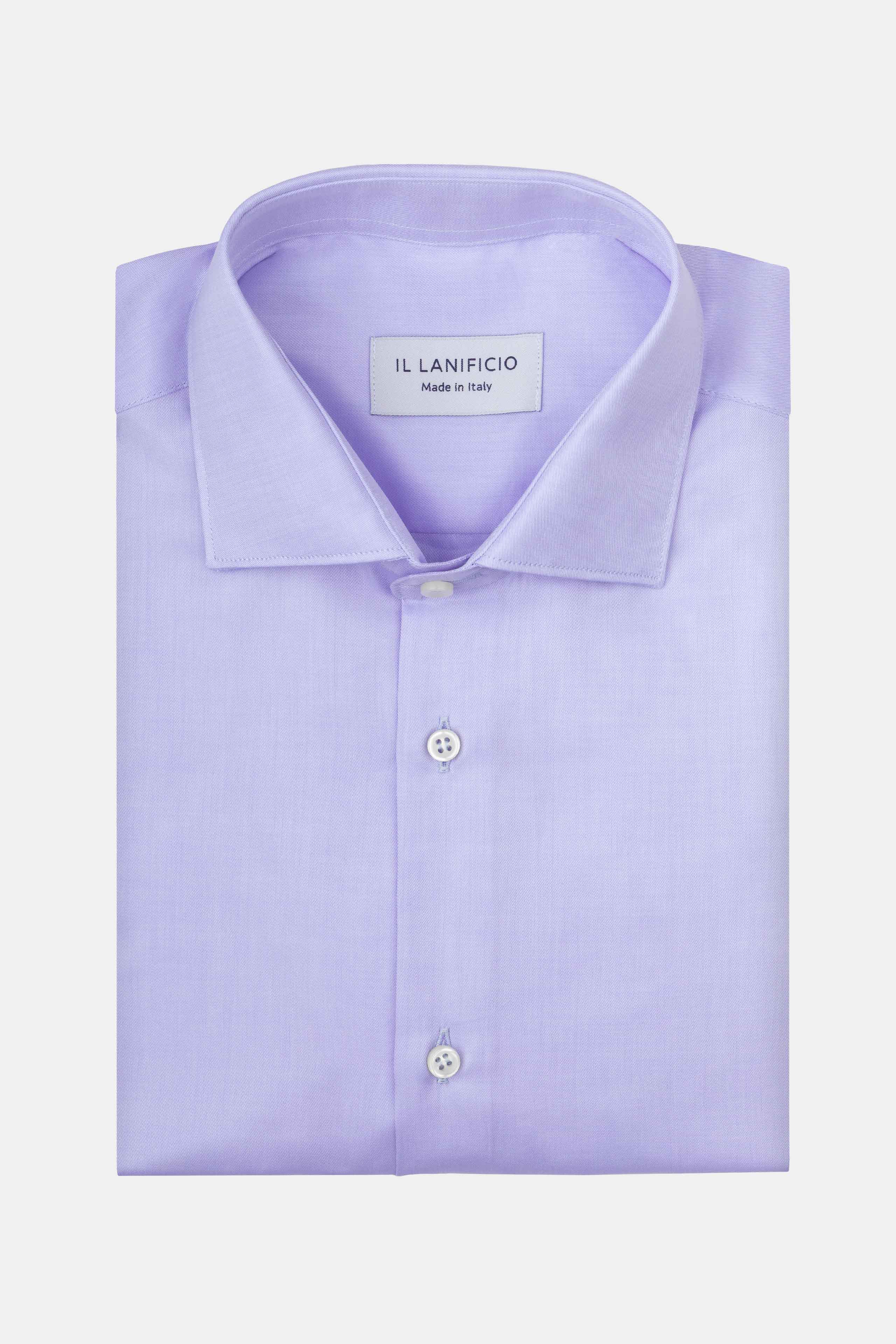 Camicia Regular Fit Collo Francese - AZZURRO