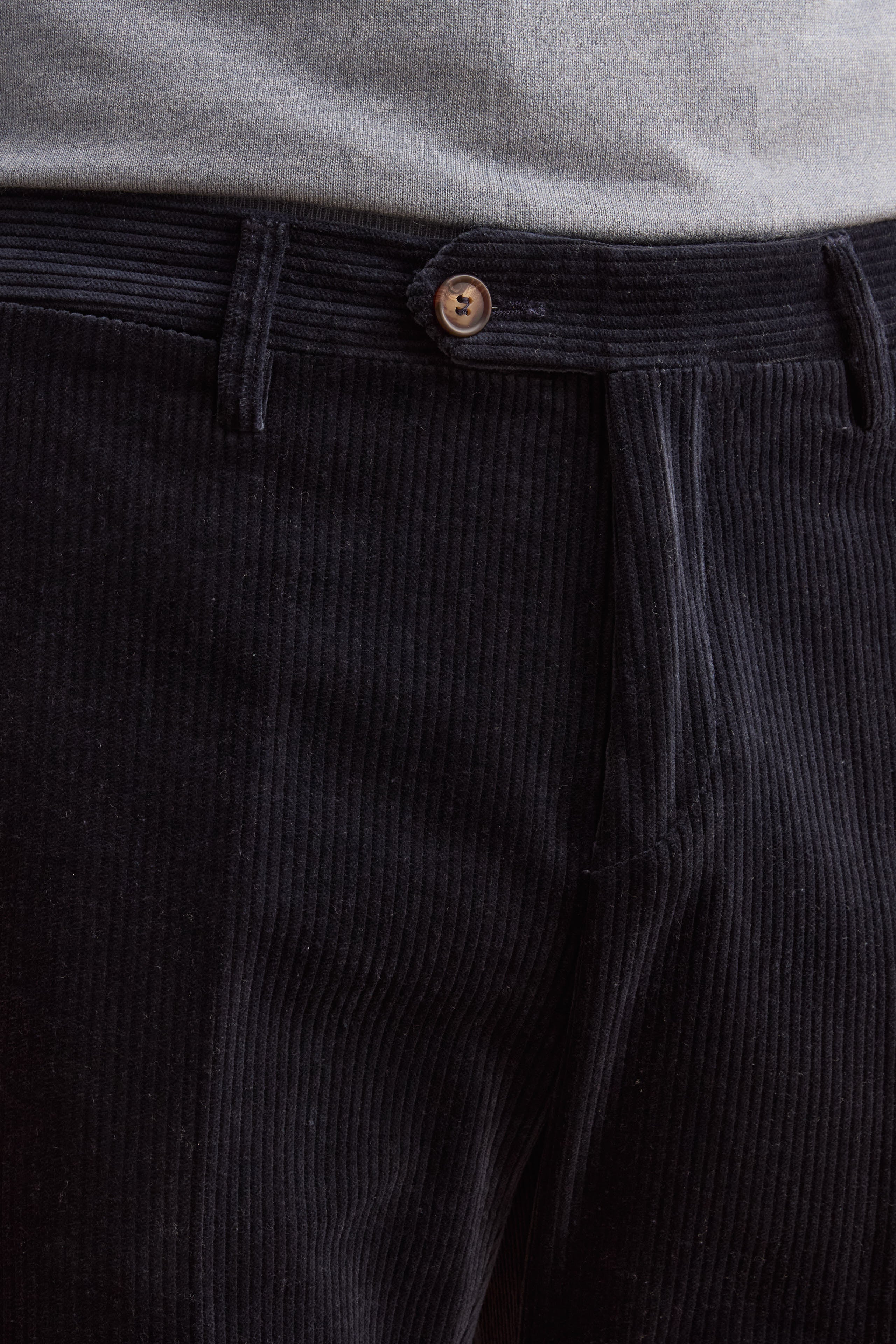 Pantalone in Velluto Regular Fit - BLU