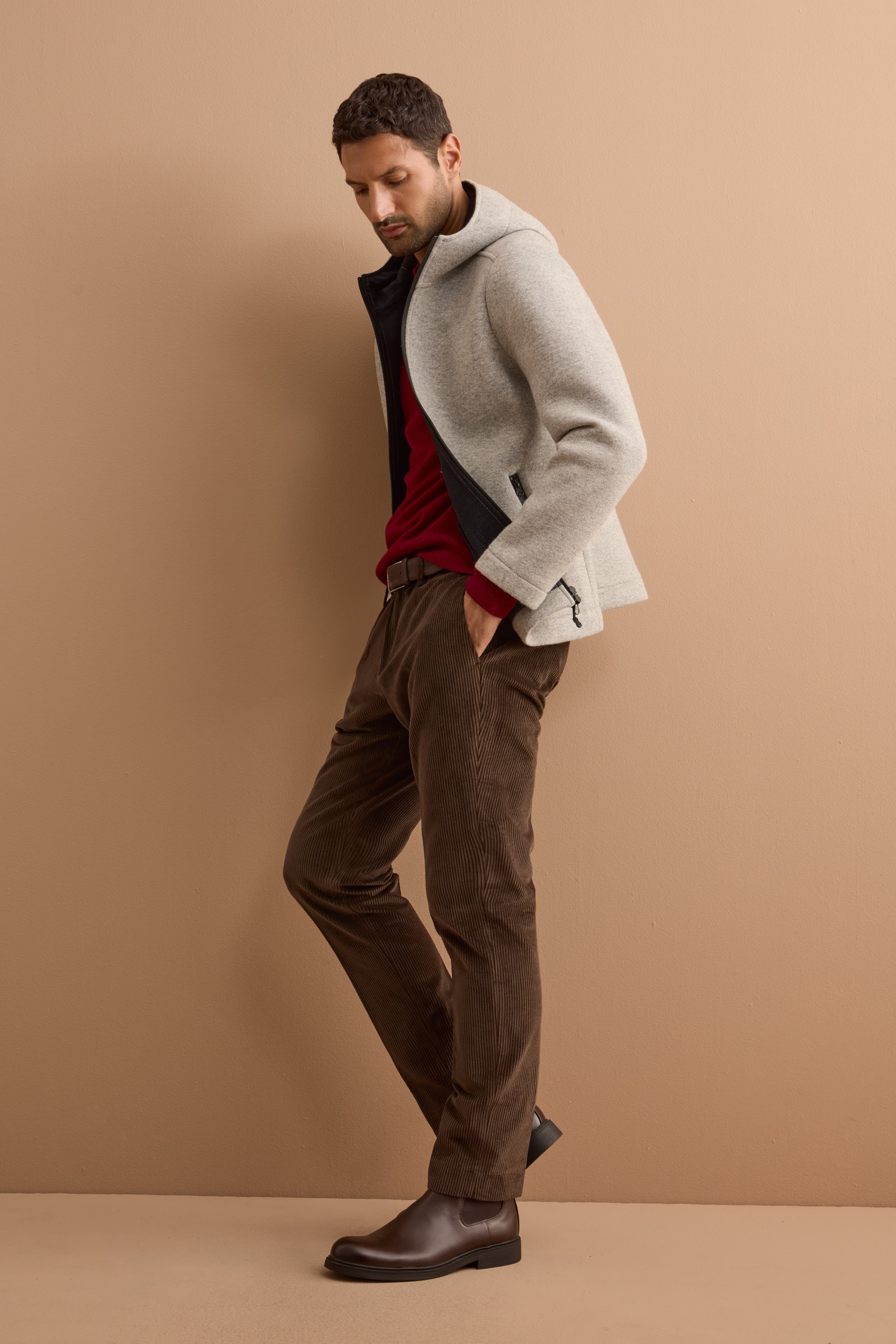 Regular Fit Velvet Trousers - brown