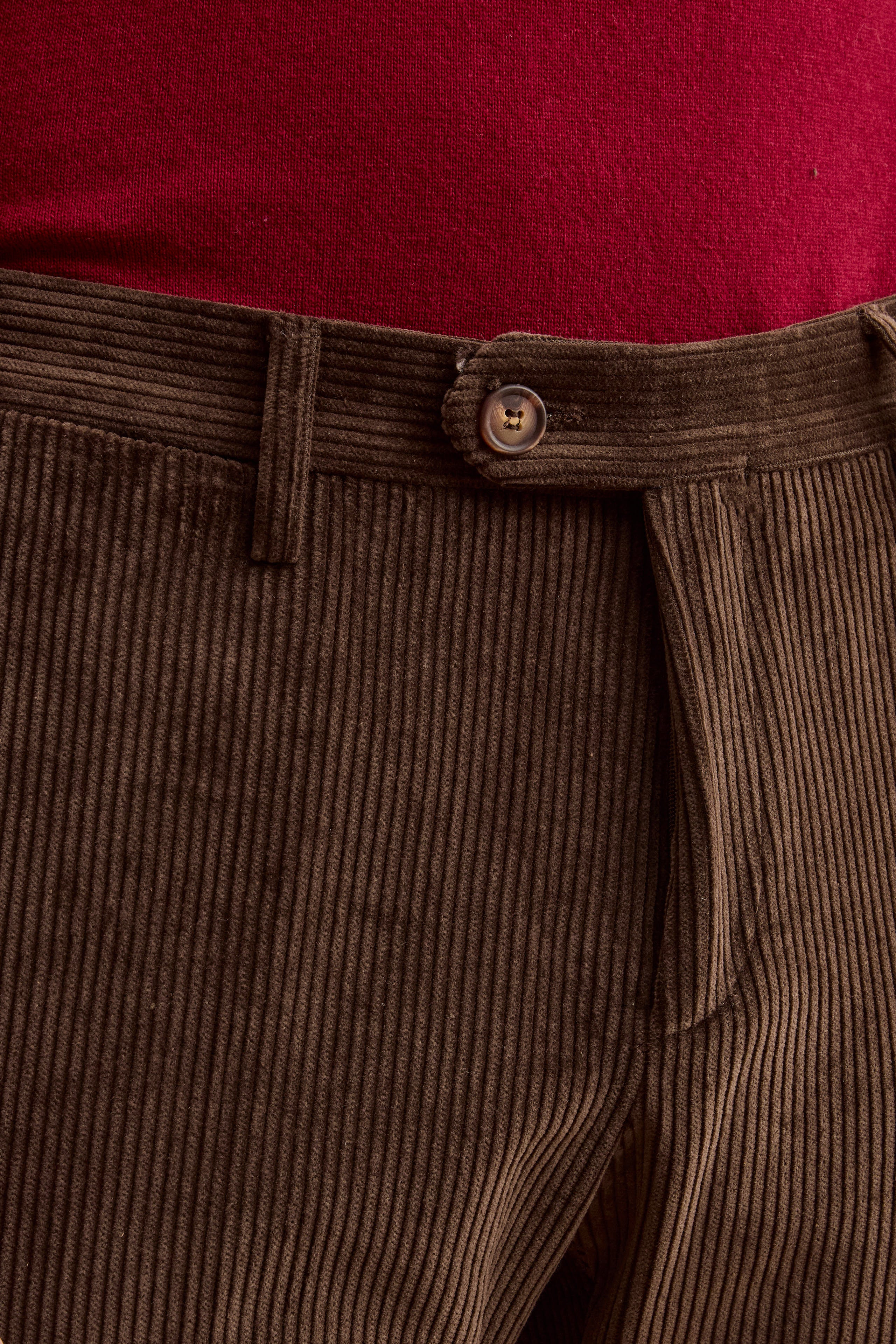 Pantalone in Velluto Regular Fit - MARRONE