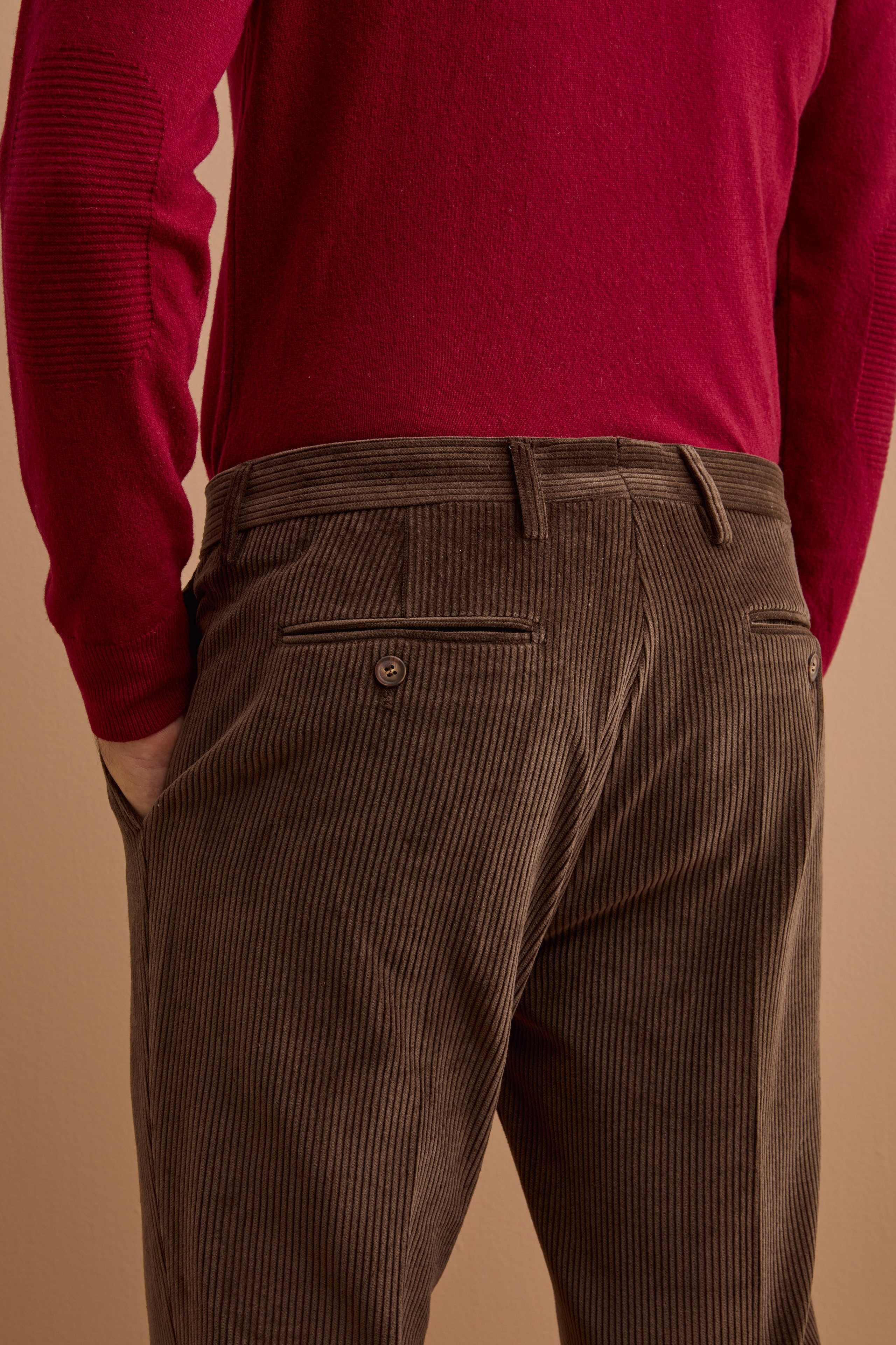 Regular Fit Velvet Trousers - brown