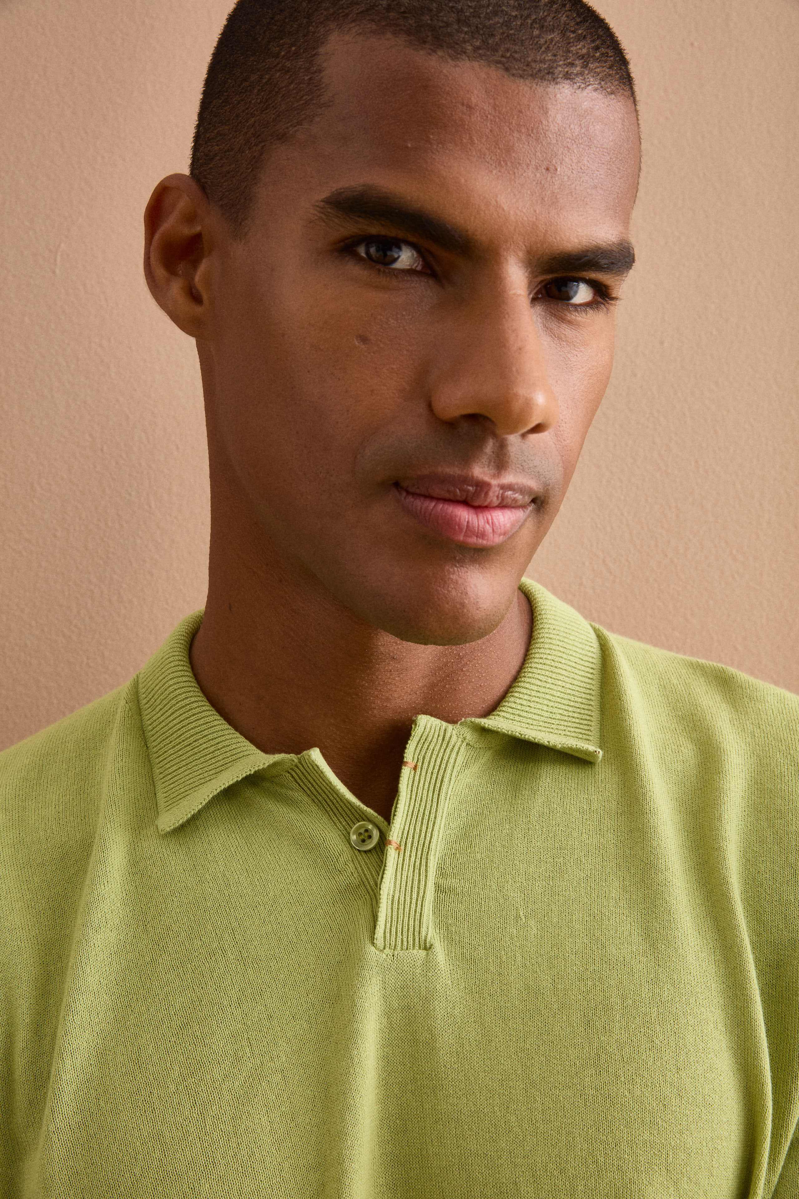 Regular-Fit-Poloshirt aus Crêpe-Baumwolle - GRÜN