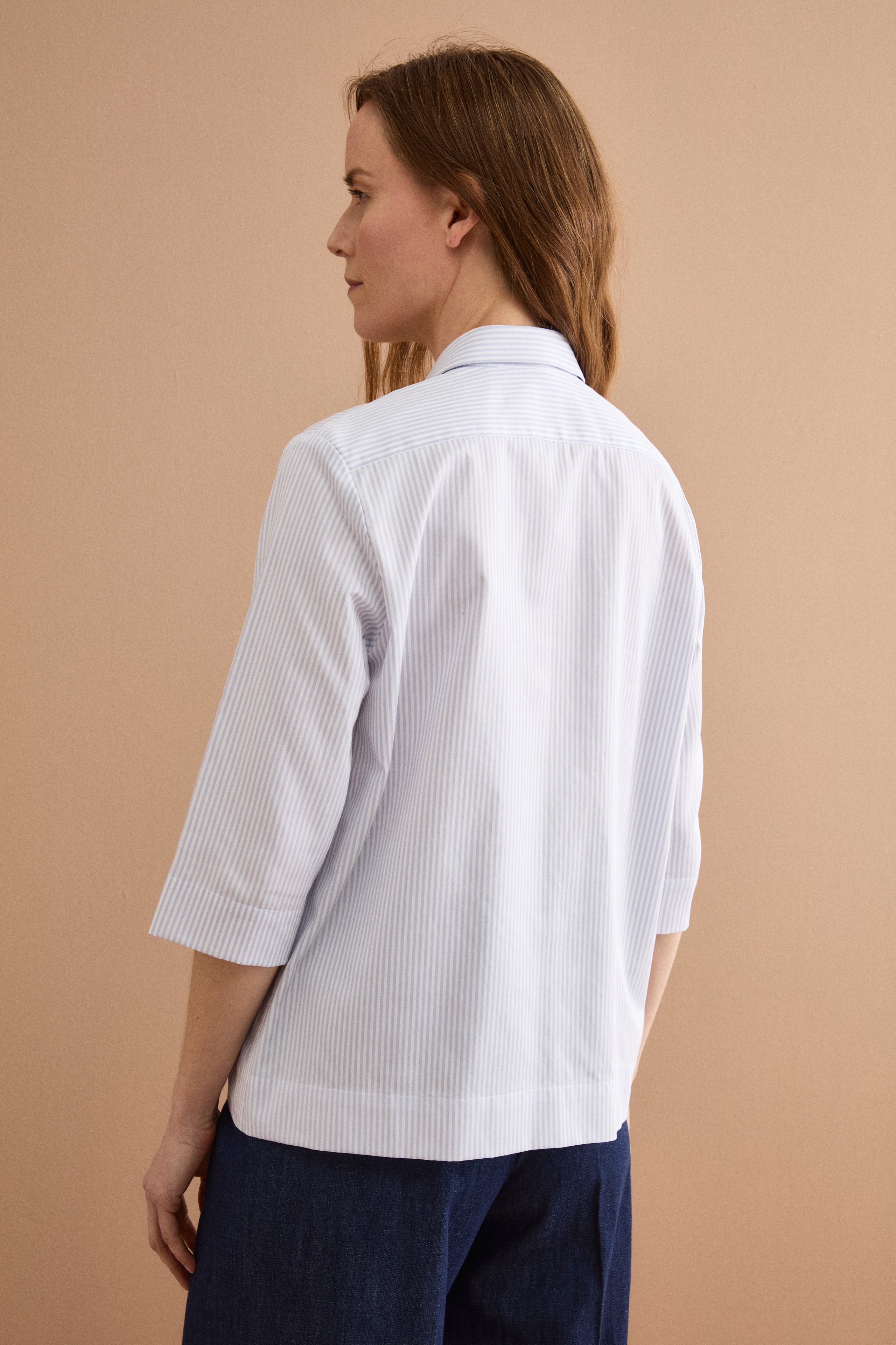 Chemise Boxy Fantaisie en Coton - Rayure grise