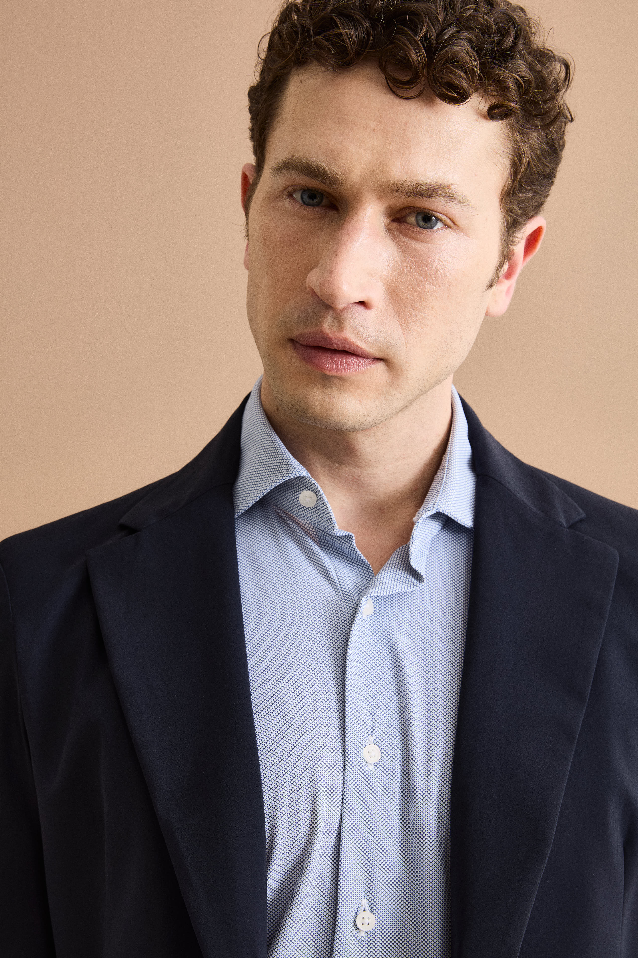 Halbgefütterter Einreihiger Anzug aus Jersey - -