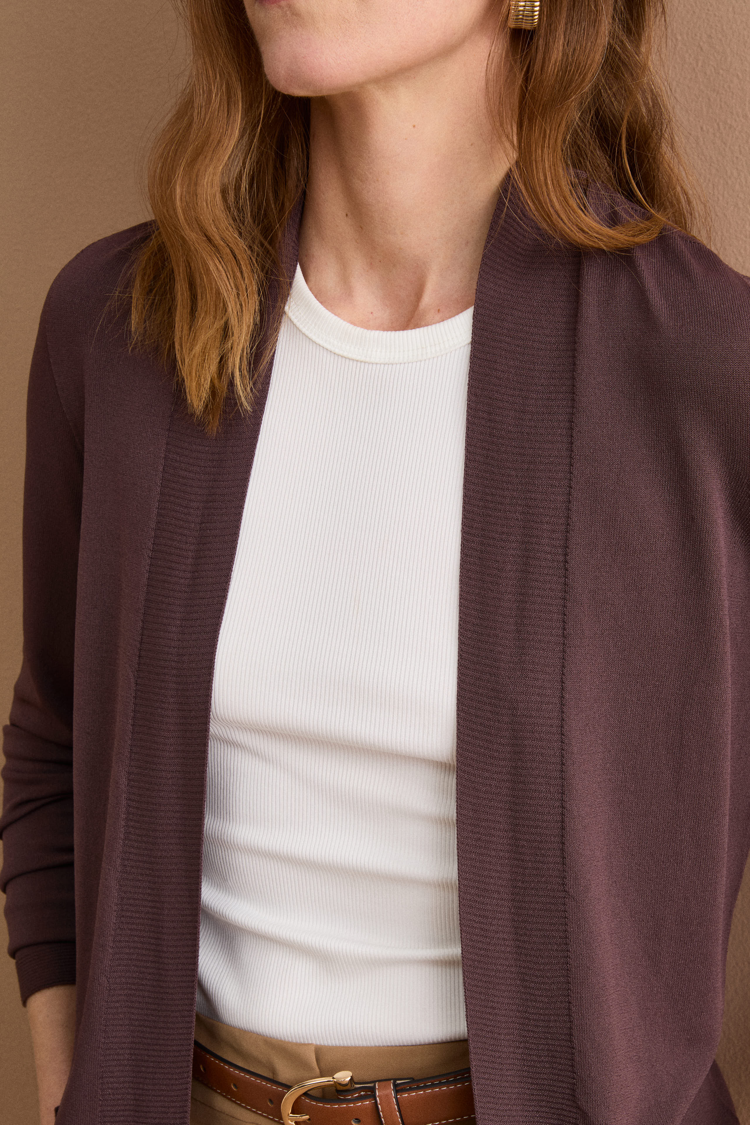 Cardigan ouvert - Marron chaud