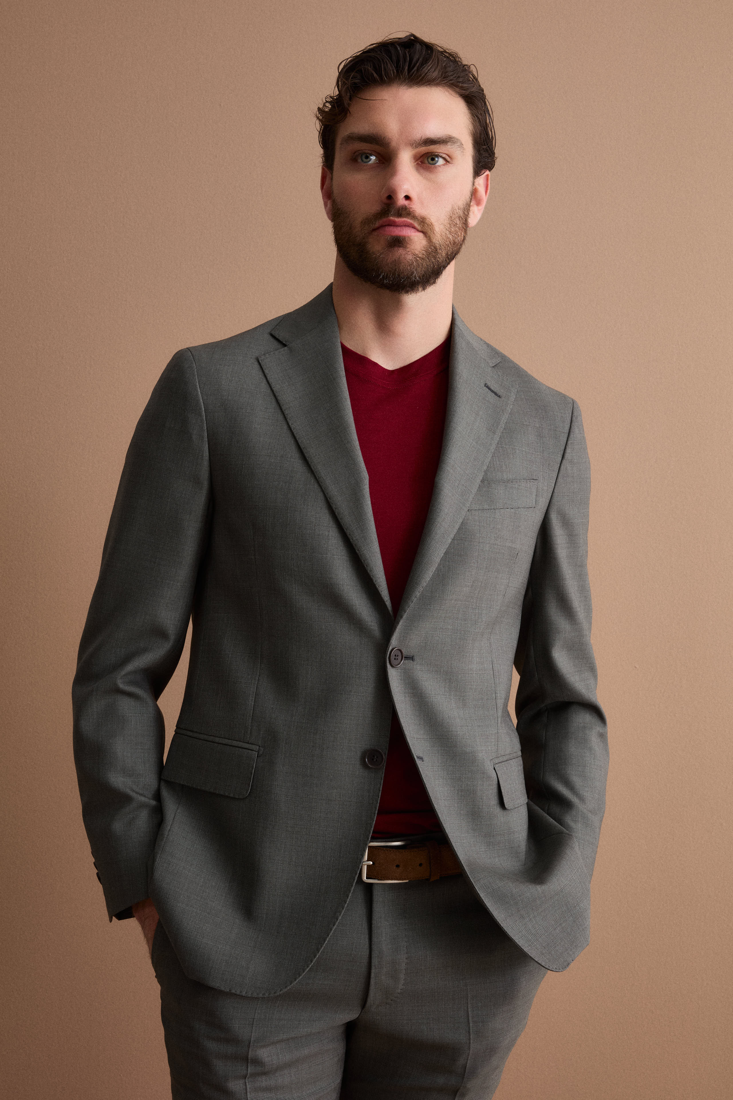 Abito Principe di Galles in Lana Vergine Foderato - GALLES GRIGIO