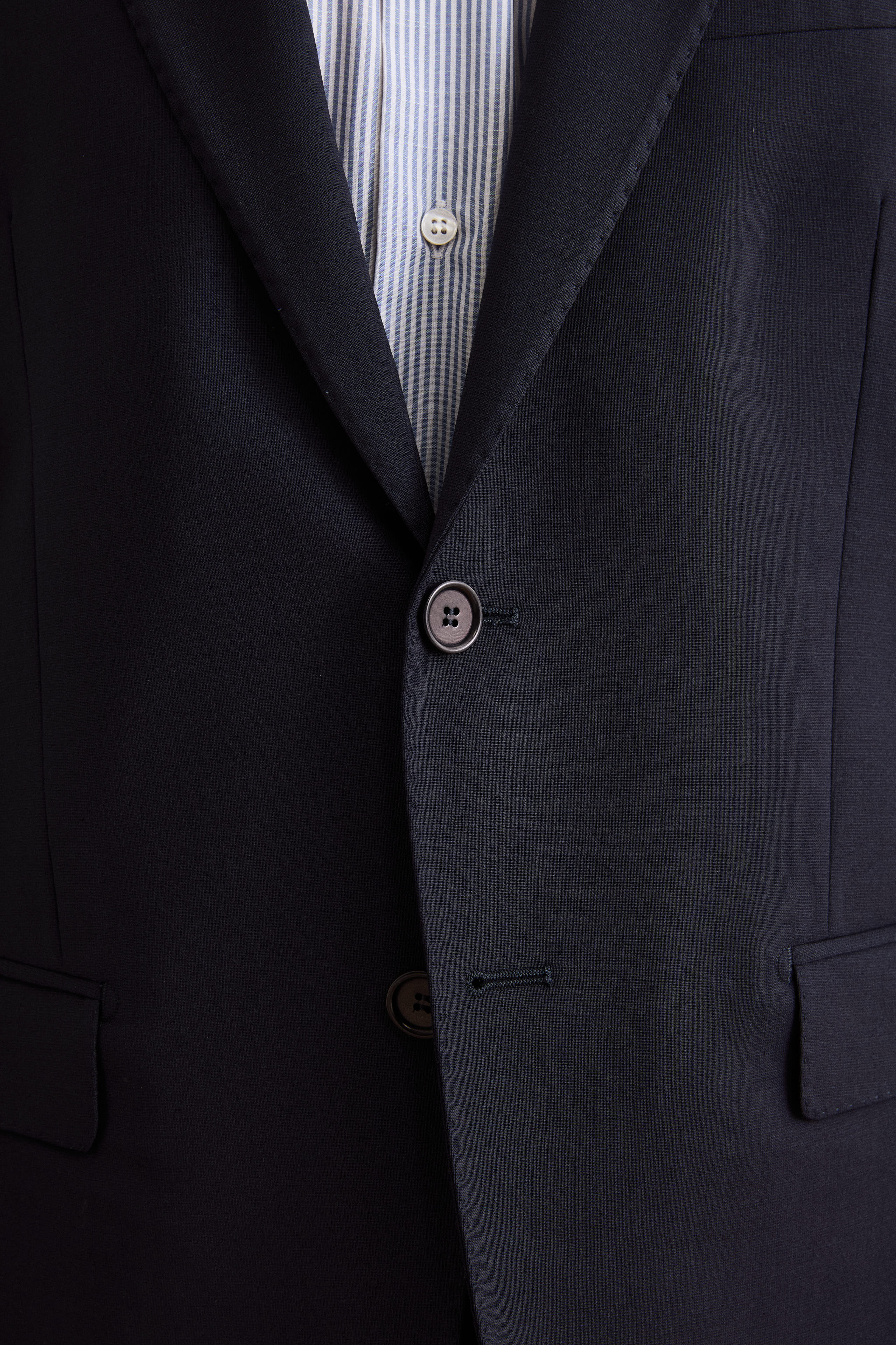 Regular Fit Gefütterter Anzug aus Schurwolle - BLAU