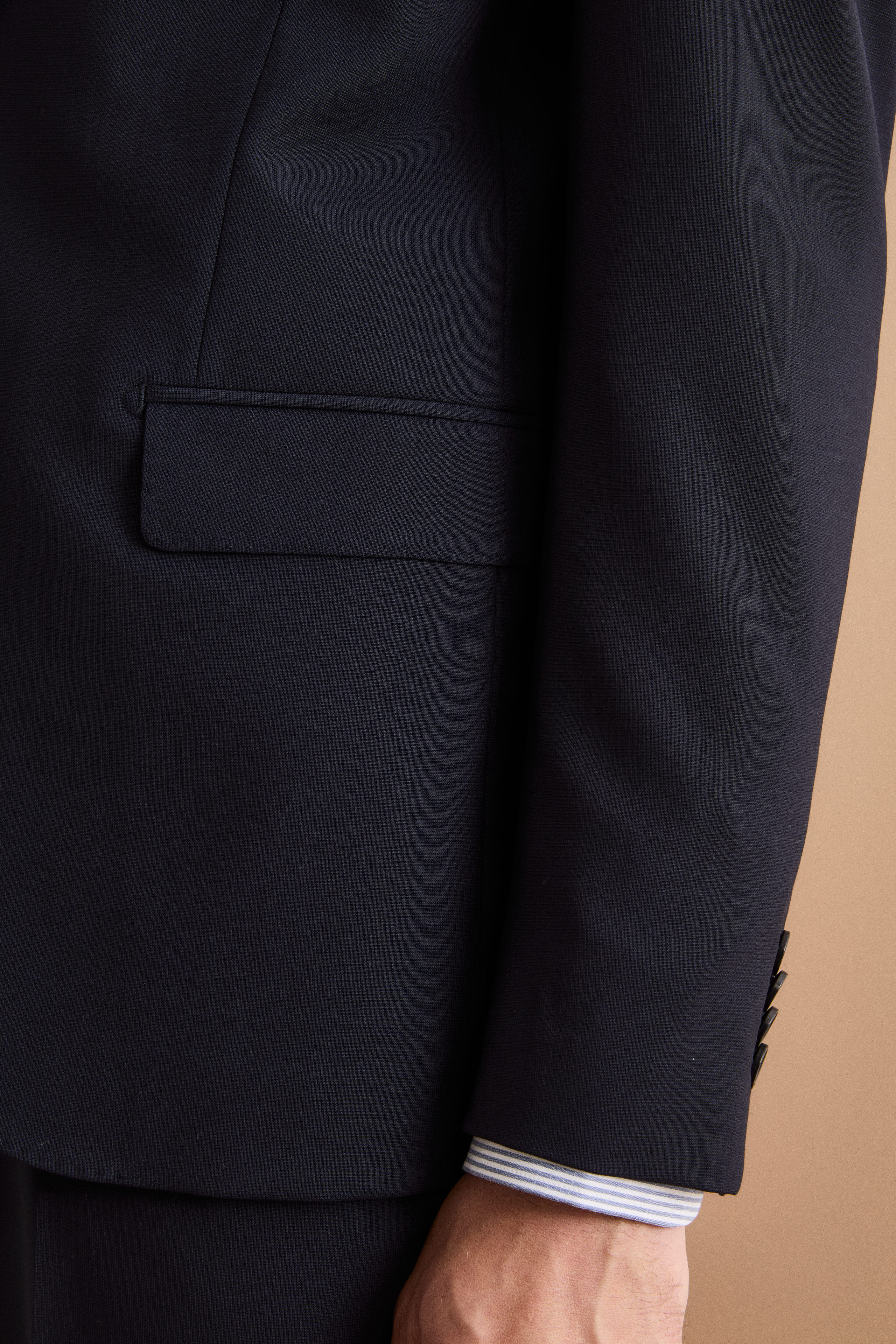 Regular Fit Gefütterter Anzug aus Schurwolle - BLAU