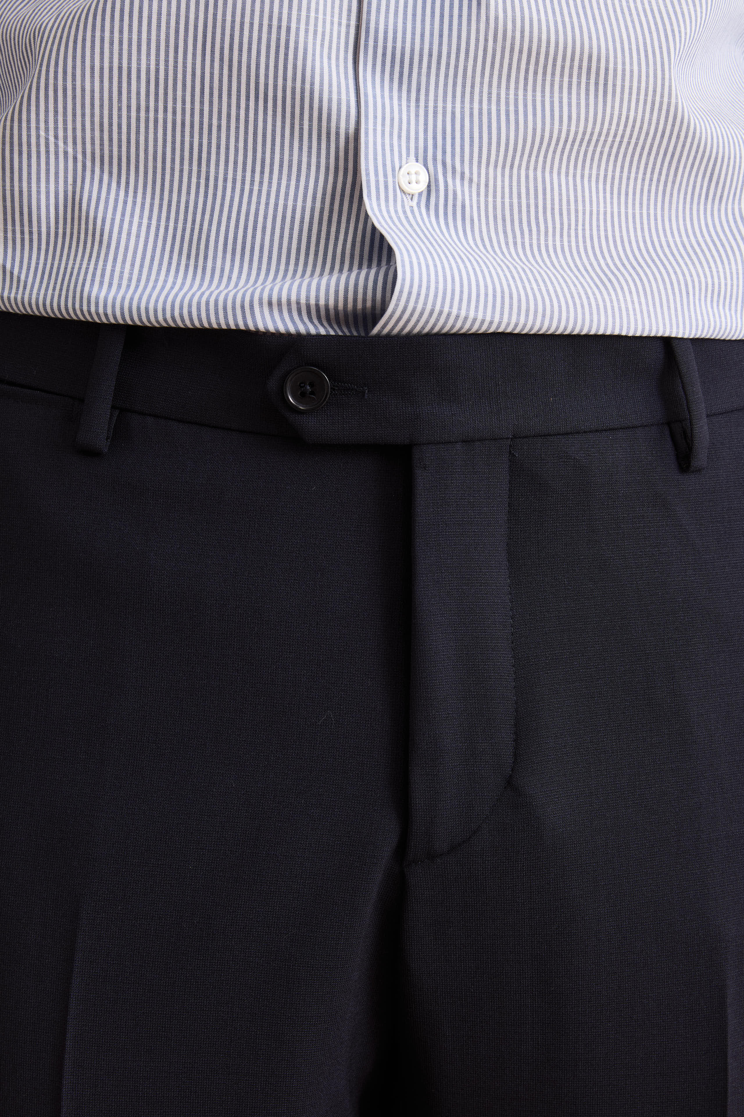 Regular Fit Gefütterter Anzug aus Schurwolle - BLAU