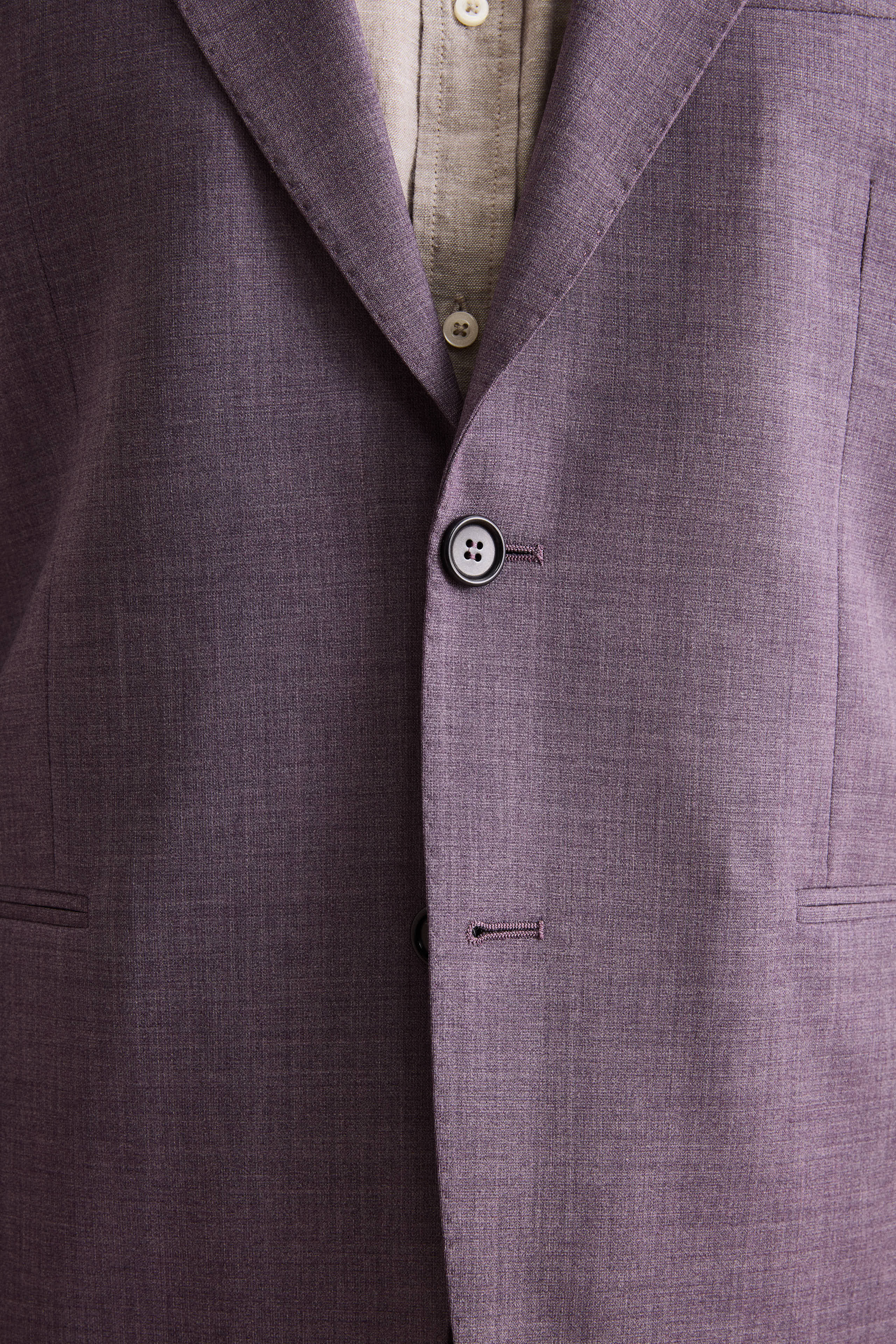 Einreihiger Anzug aus Schurwolle mit Spitzem Revers - Lila