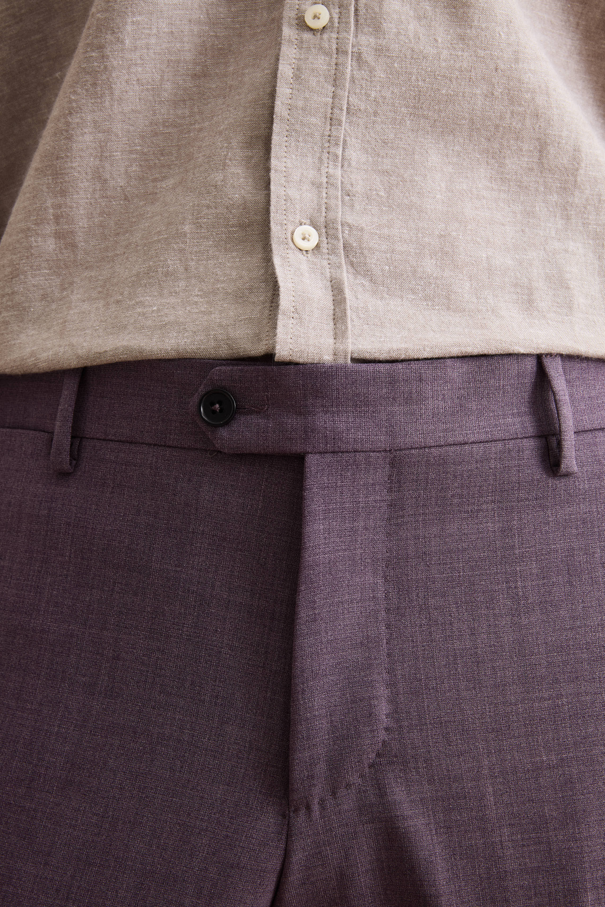 Einreihiger Anzug aus Schurwolle mit Spitzem Revers - Lila