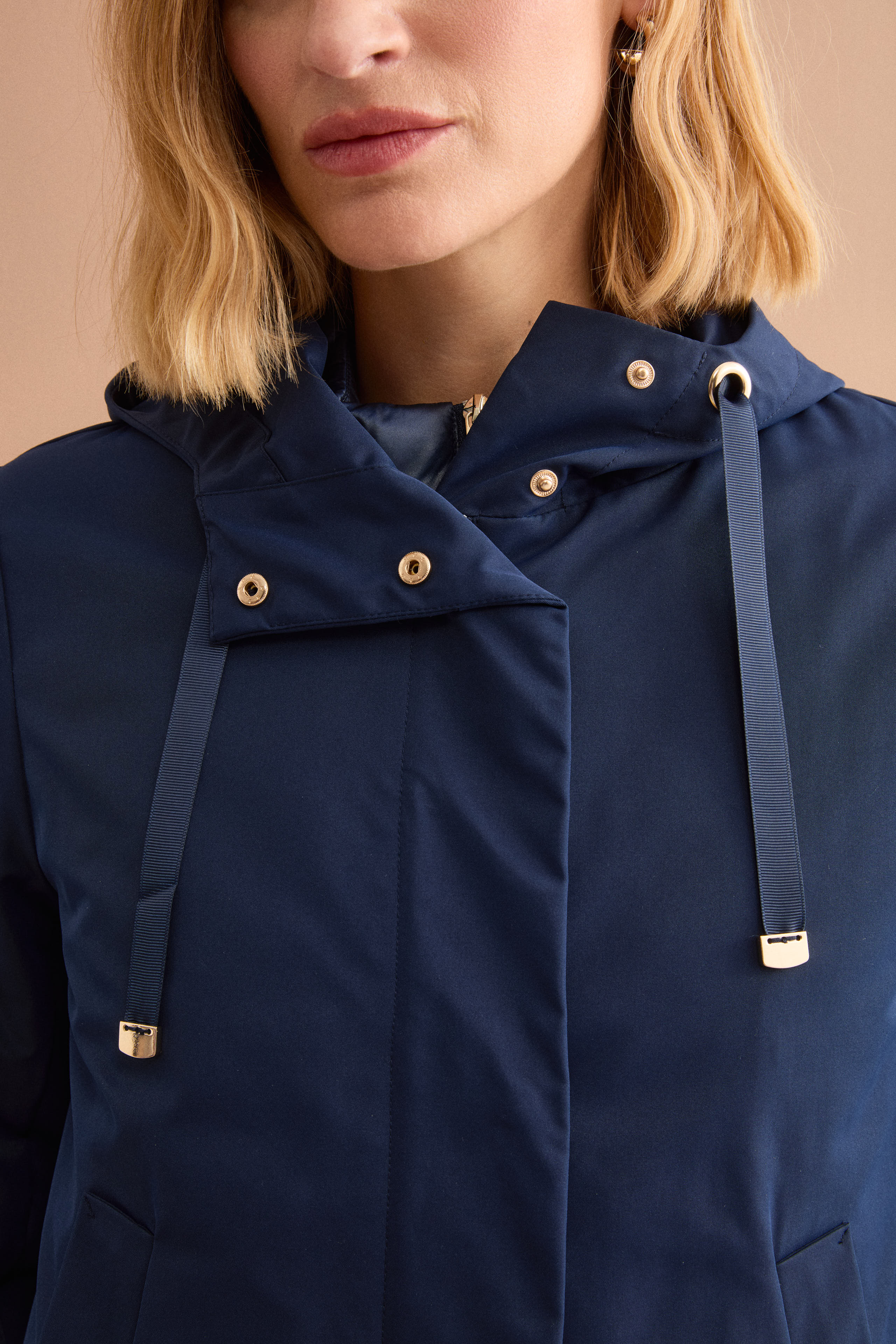 Wasserabweisende Jacke mit Kapuze und herausnehmbarer Weste - BLAU