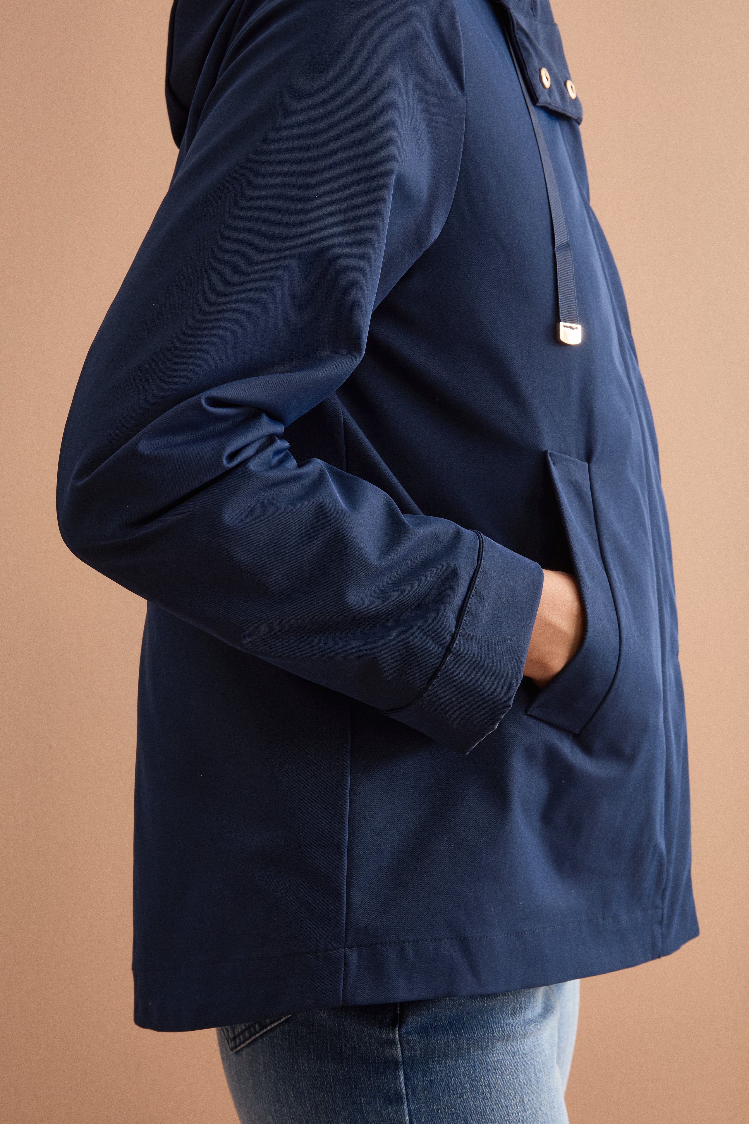 Wasserabweisende Jacke mit Kapuze und herausnehmbarer Weste - BLAU