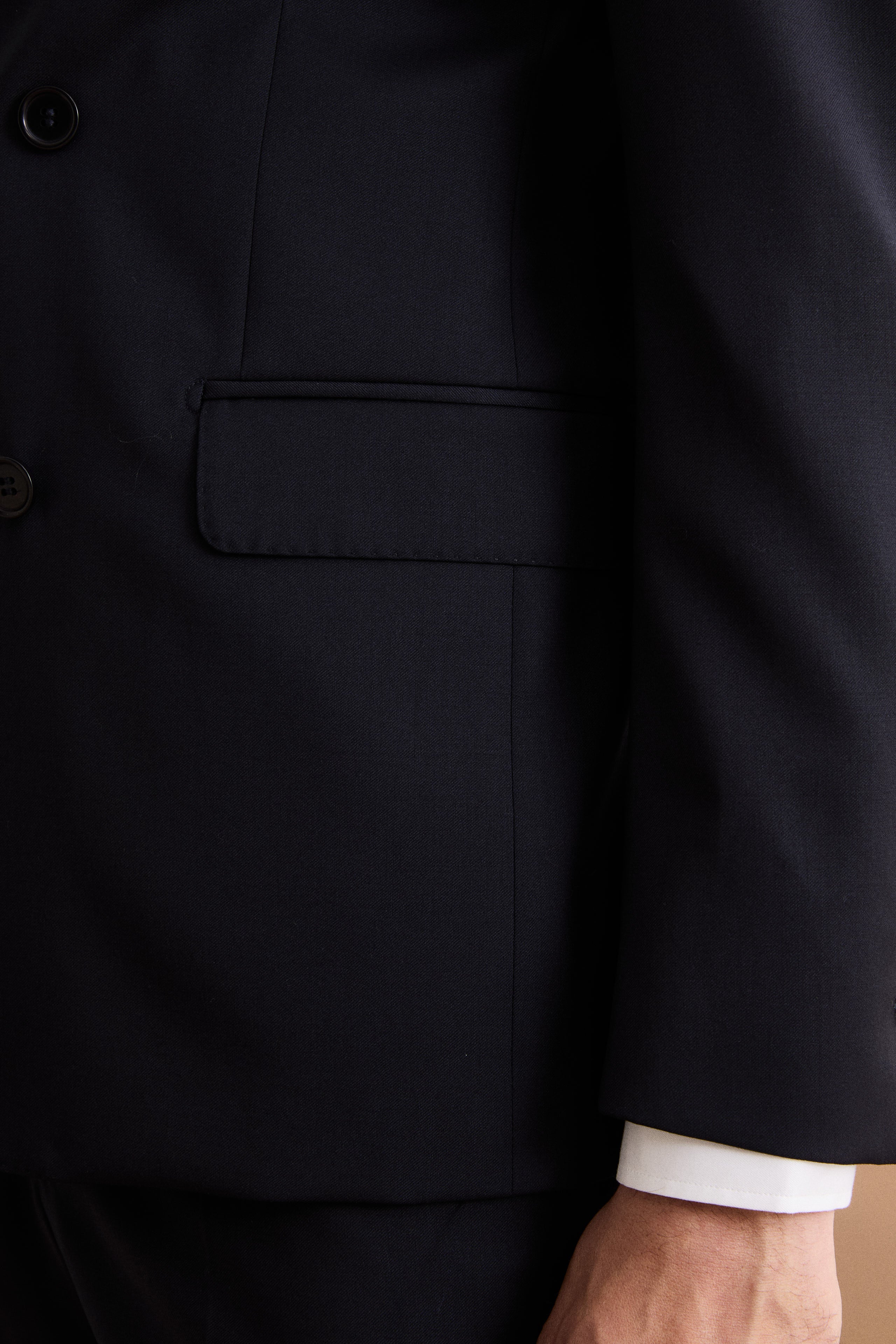 Gefütterter Zweireihiger Anzug aus Reiner Schurwolle - BLAU