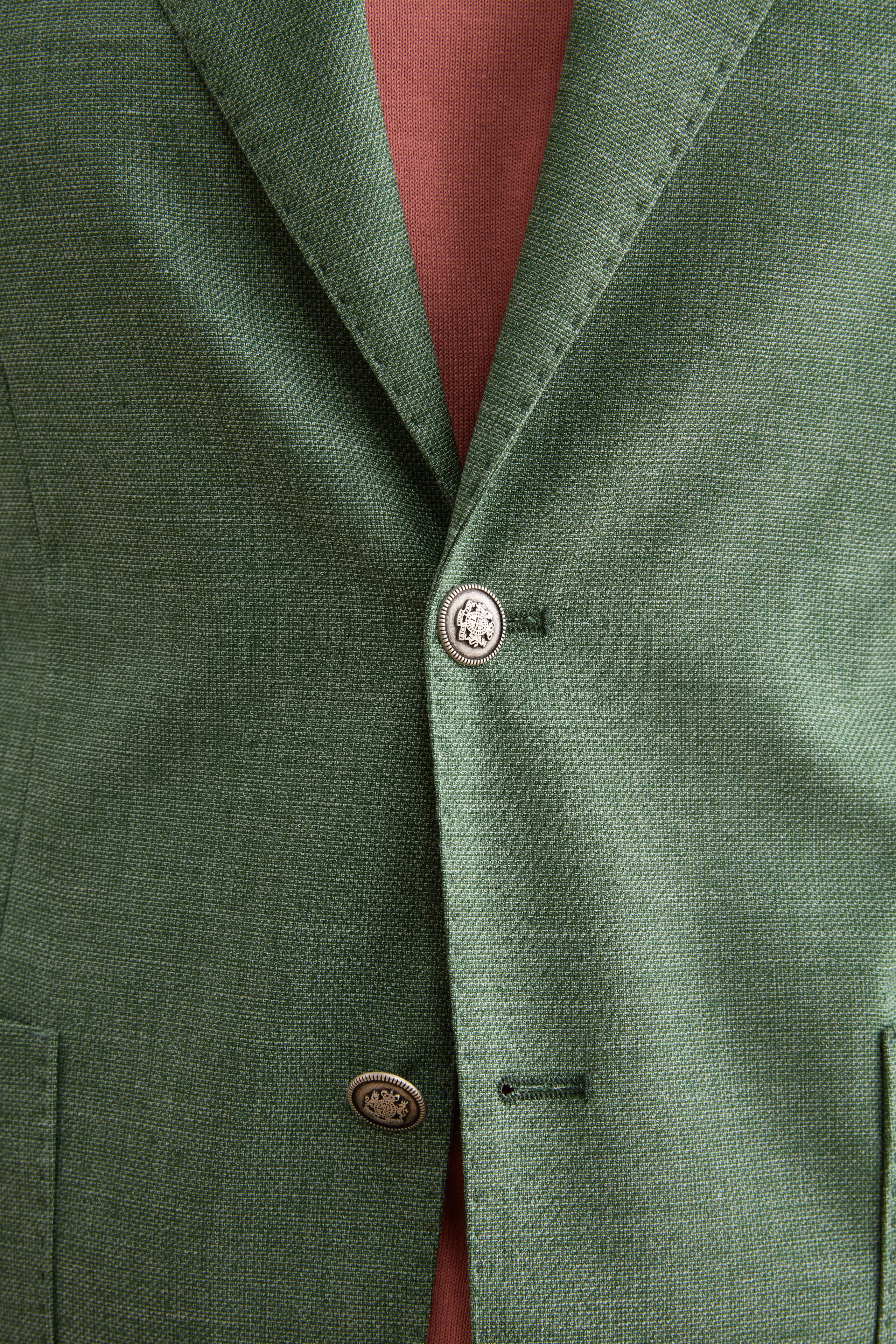 Herren Einreihige Unstrukturierte Wollmix-Jacke - GRÜN