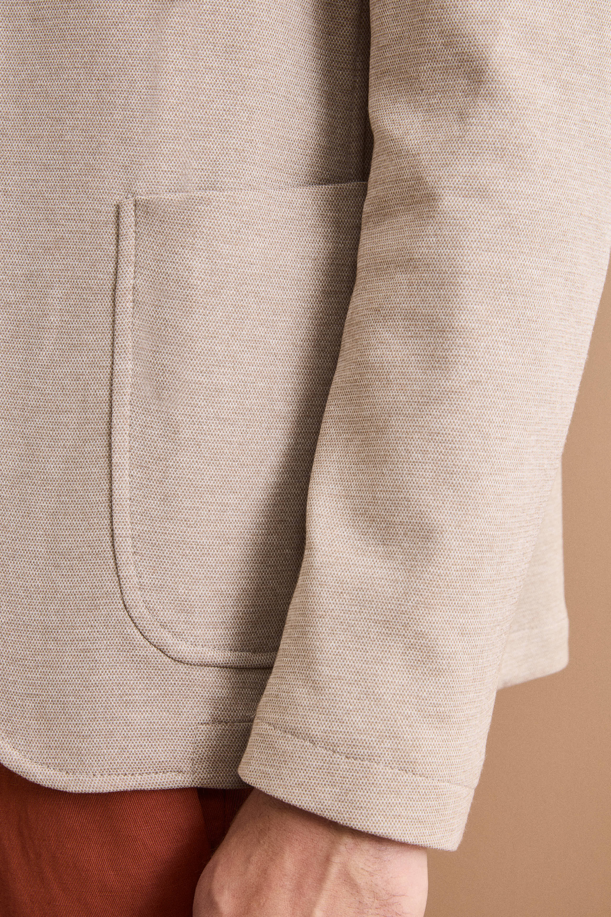 Giacca Monopetto Slim Fit con Revers Classico - NATURALE