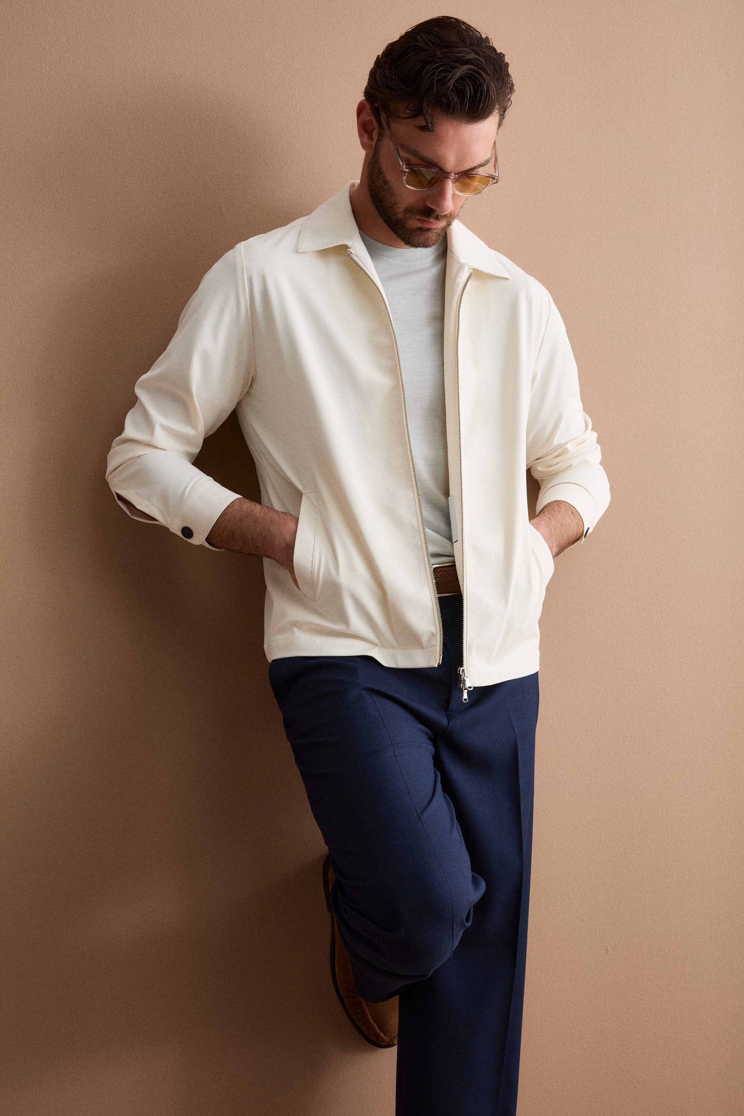 Surchemise en Jersey avec Fermeture Éclair - CREAM