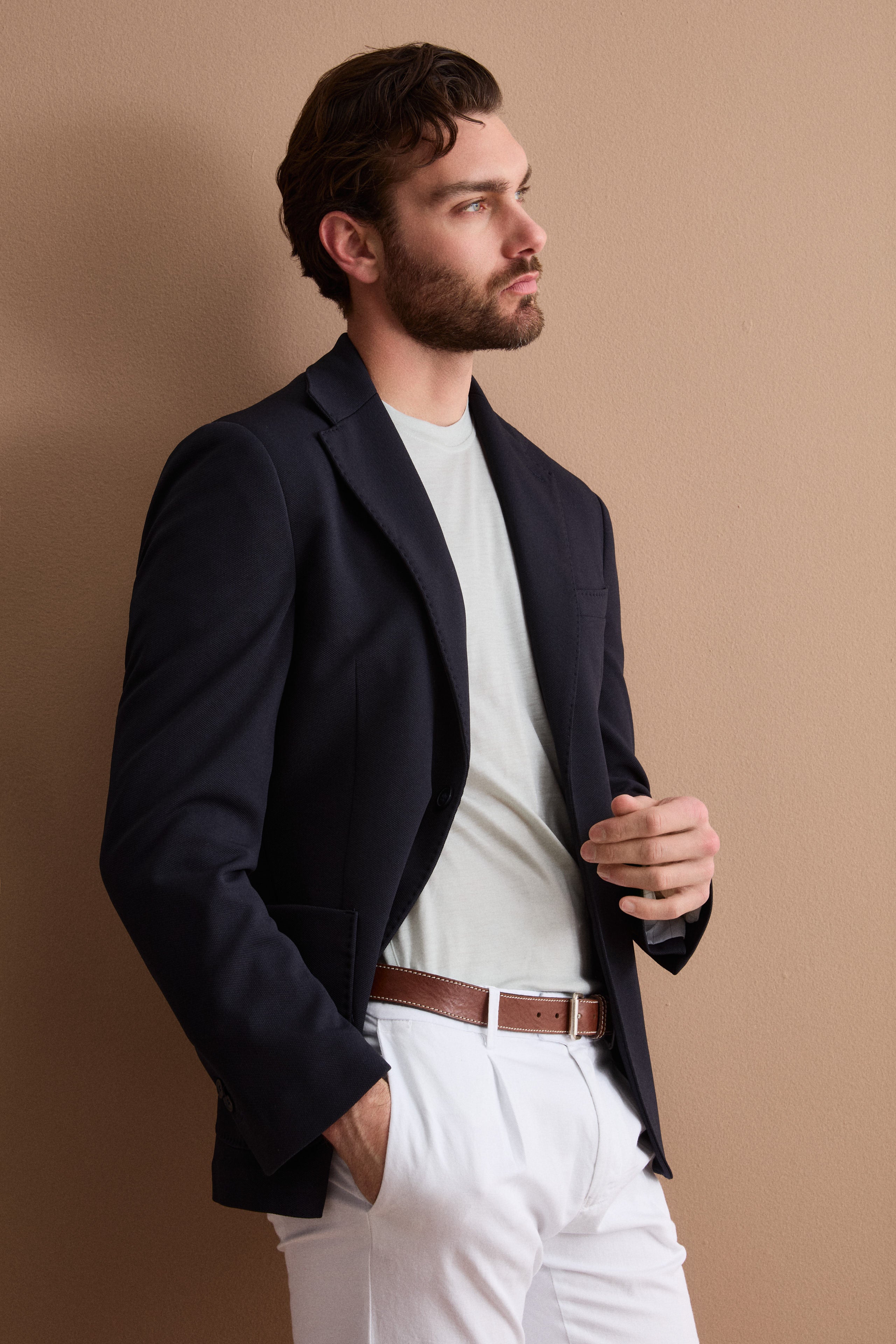 Giacca Slim Fit Semifoderata Revers Classico - BLU