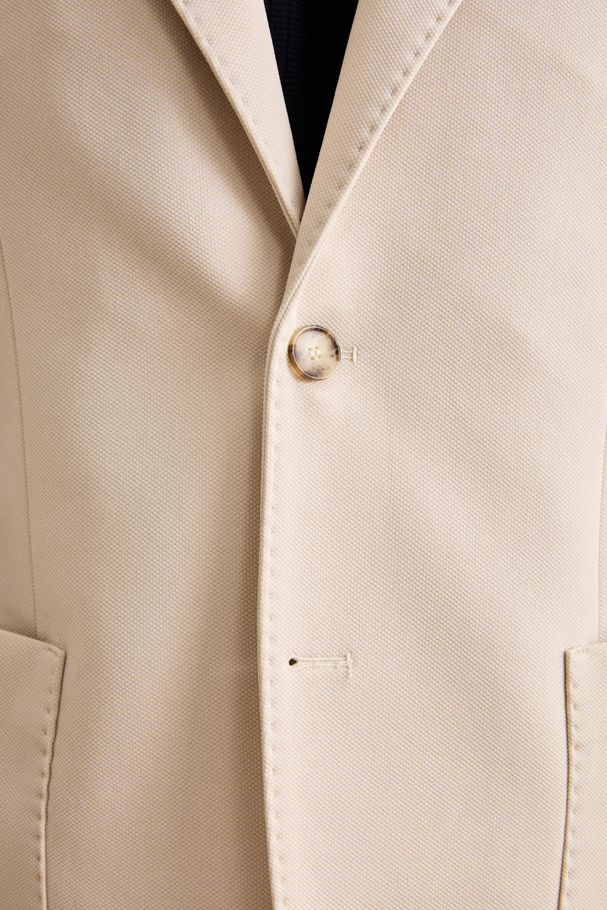 Giacca Slim Fit Semifoderata Revers Classico - BEIGE