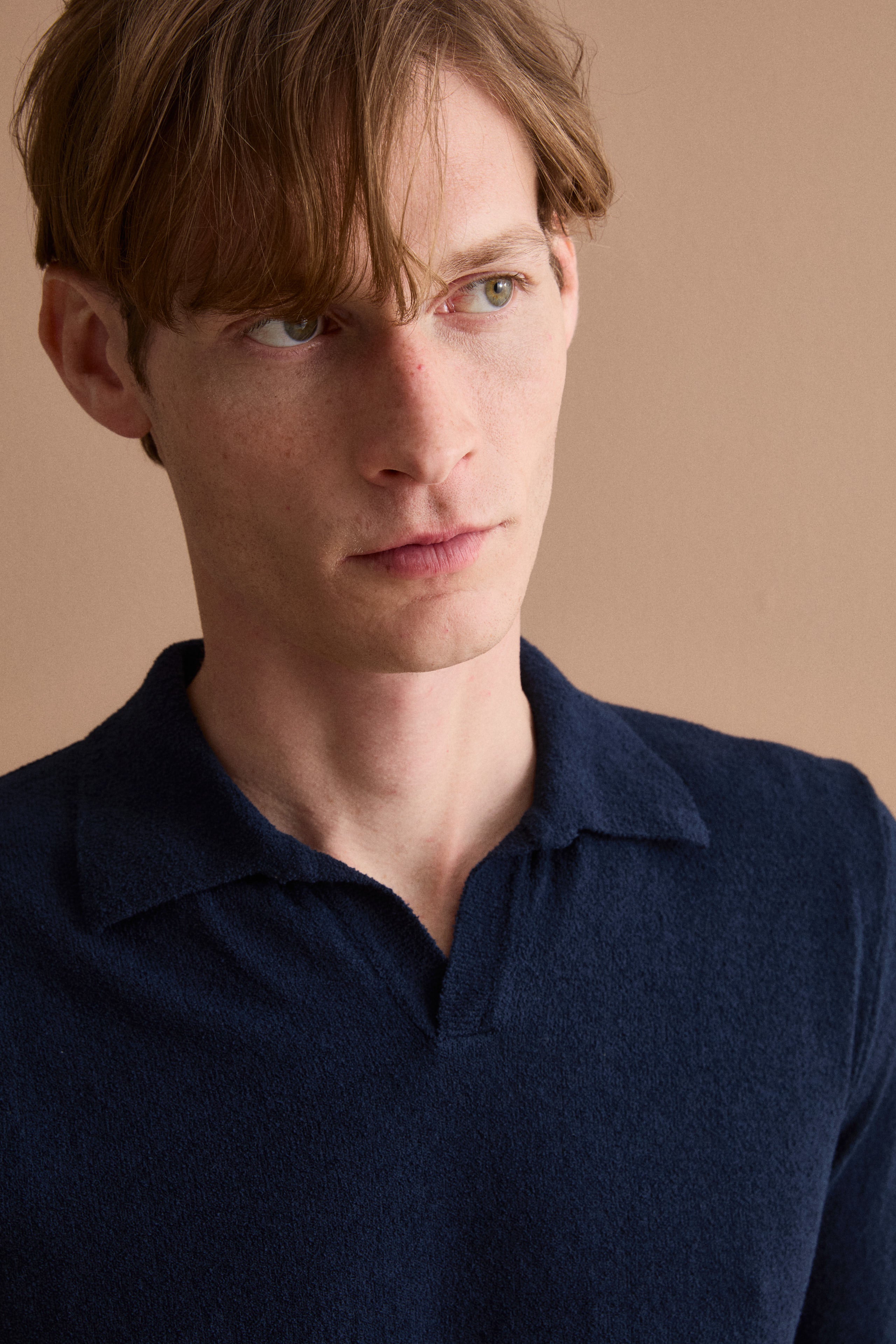 Polo Derby en Coton Bouclé - BLEU