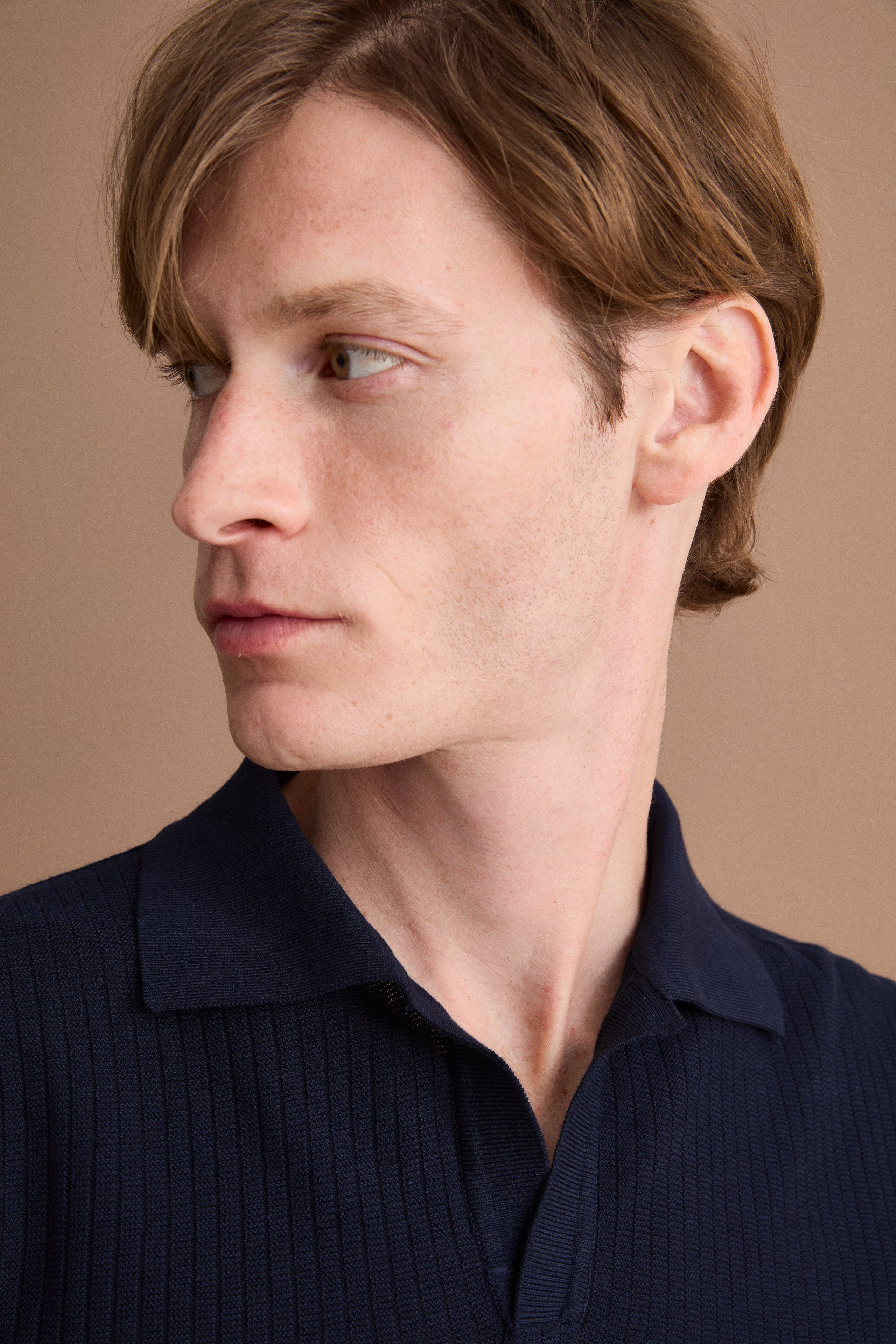 Polo Derby en Coton à Manches Courtes et Côtes - BLEU