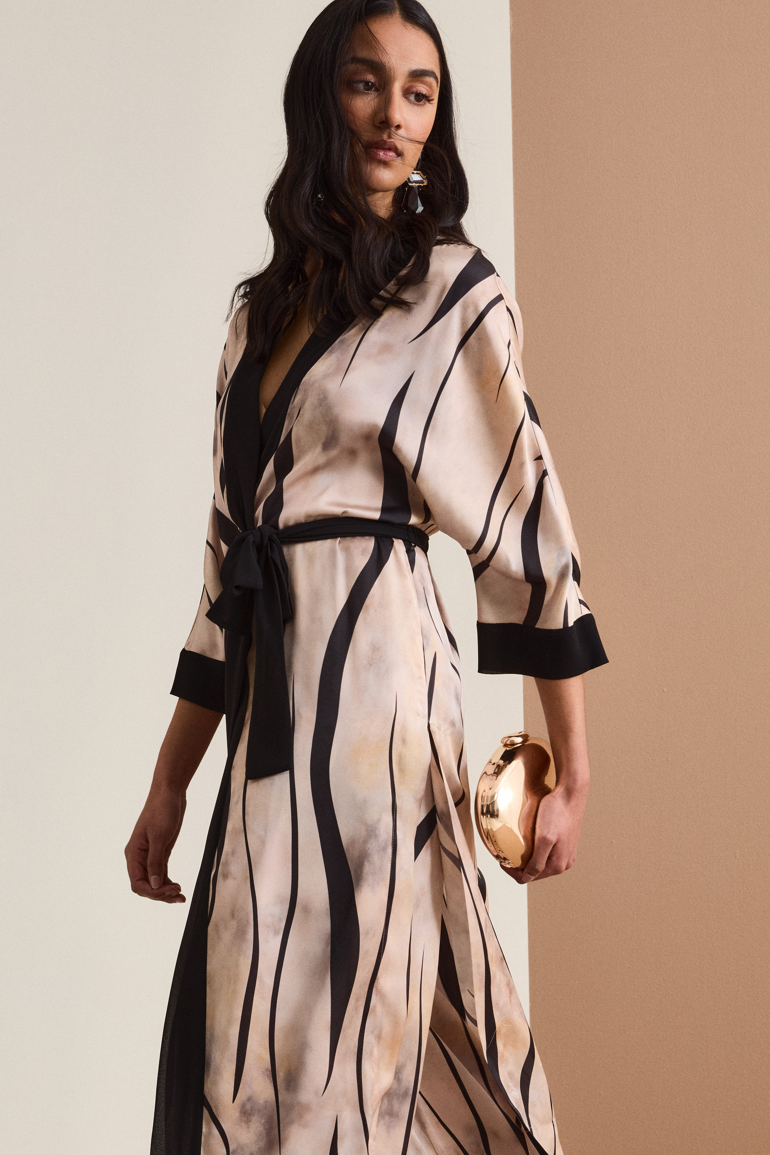 Spolverino Long Style Kimono avec Ceinture - -