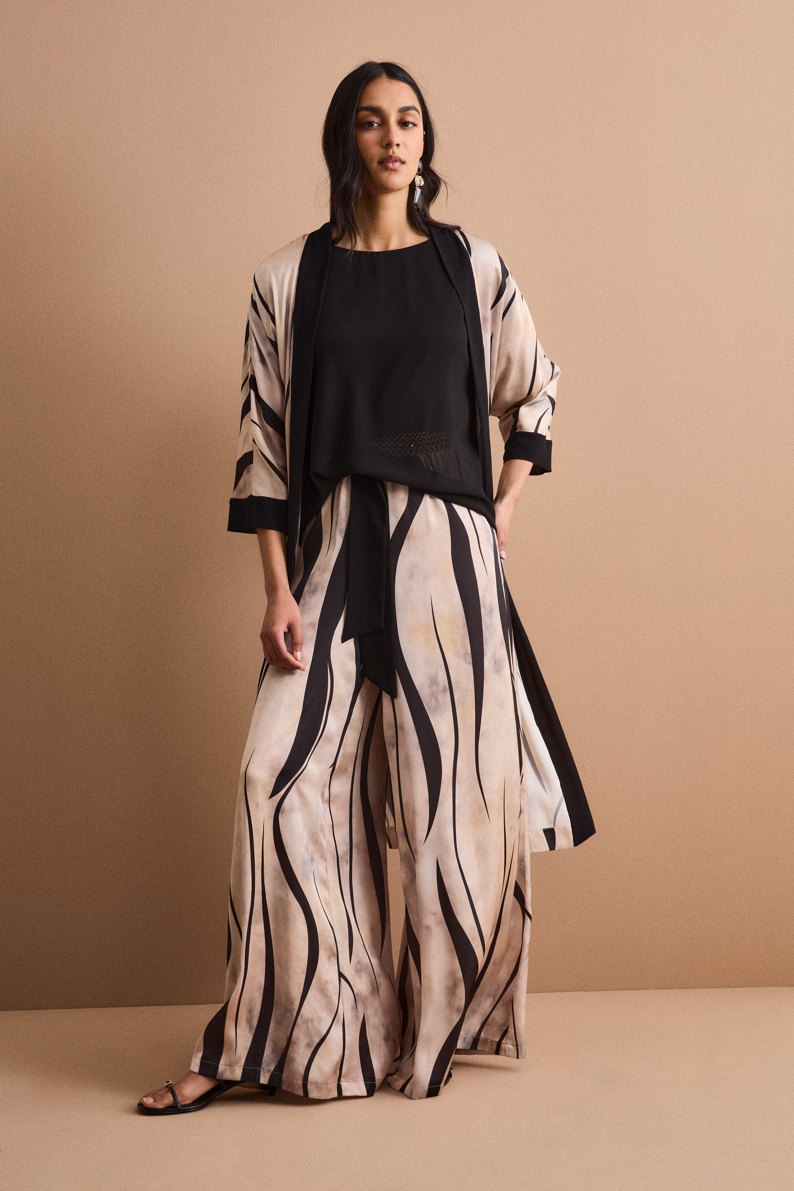 Blouse de Cérémonie en Georgette avec Nœud - NOIR