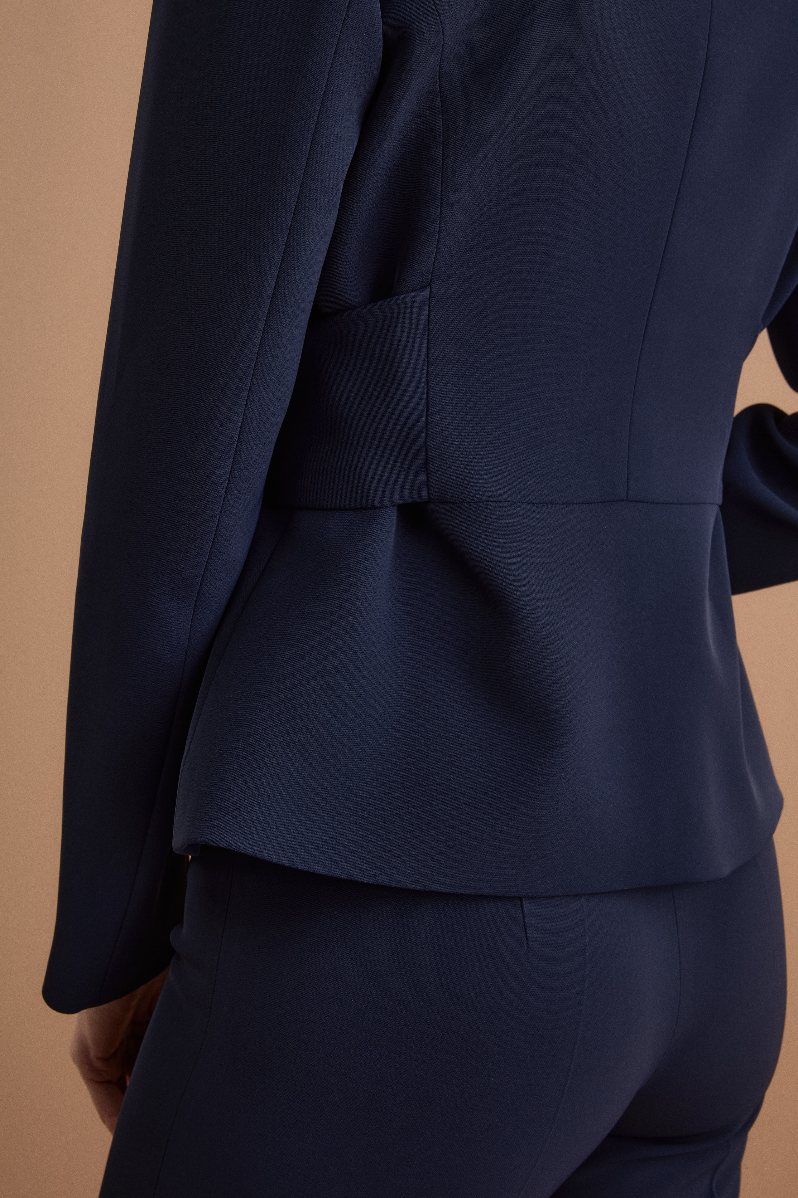 Eleganter Cady-Blazer für festliche Anlässe mit Gürtel - BLAU