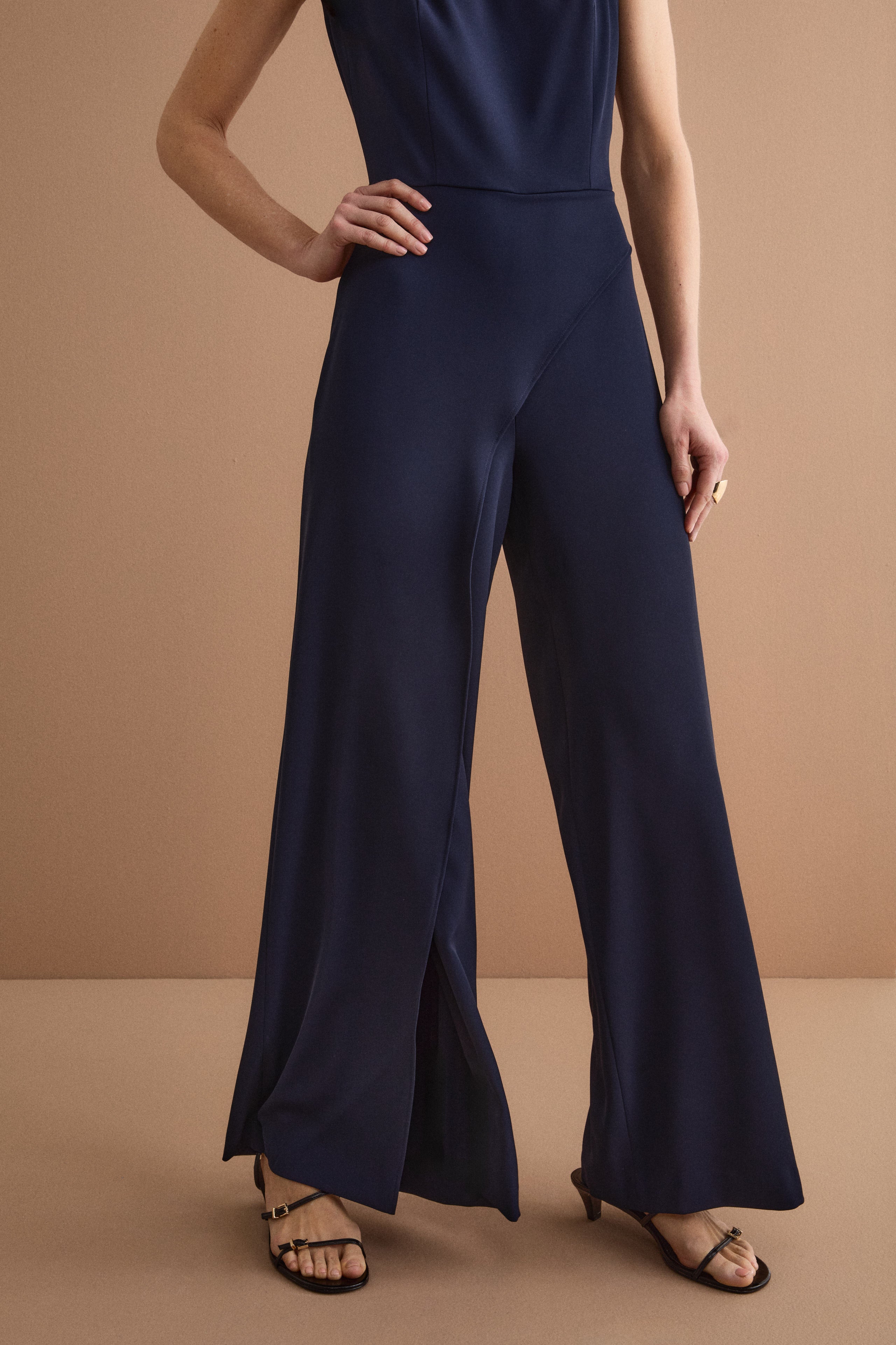 Eleganter Cady-Jumpsuit für festliche Anlässe mit Strass - BLAU