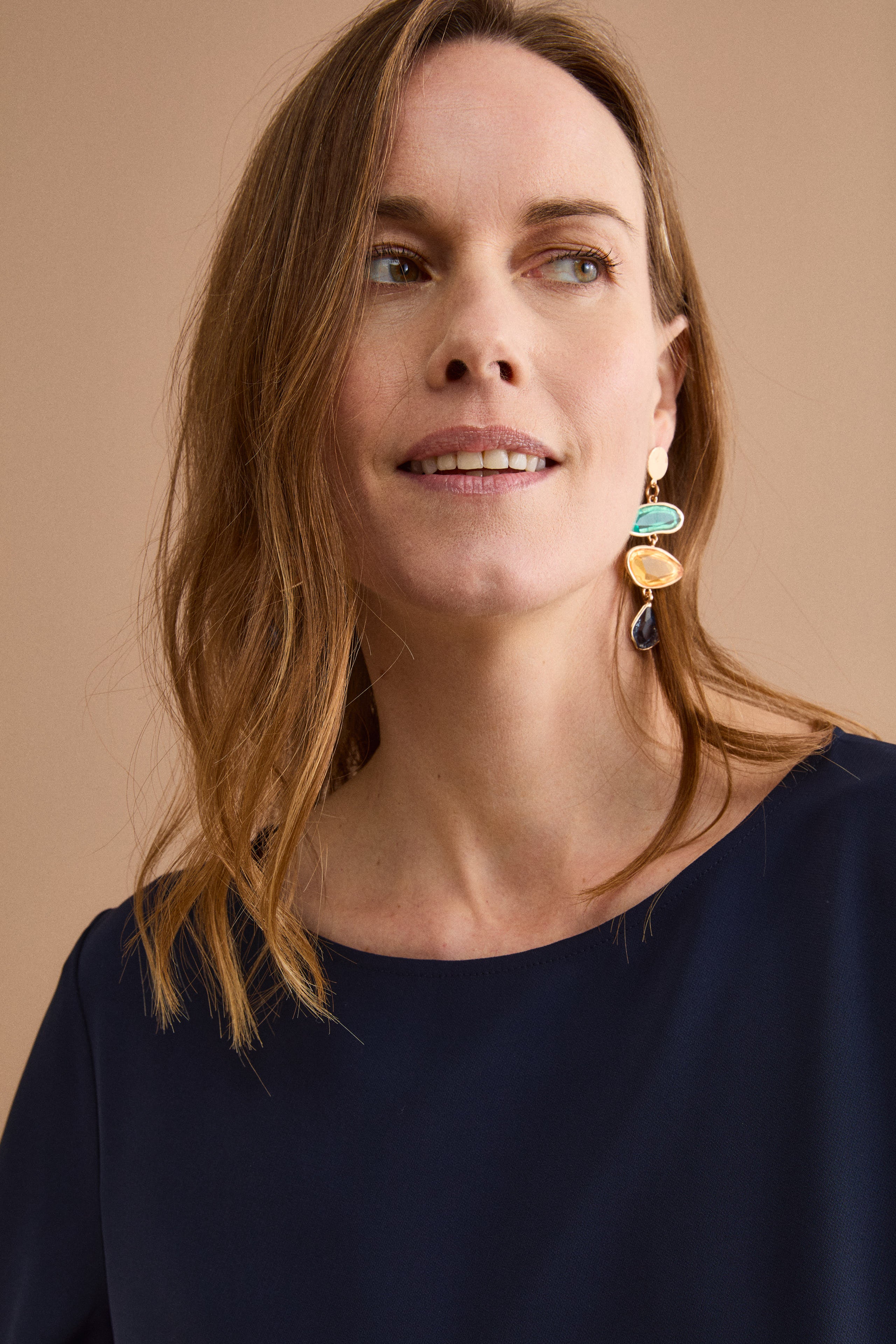 Oversize-Cady-Bluse für festliche Anlässe mit Spiralärmeln - BLAU