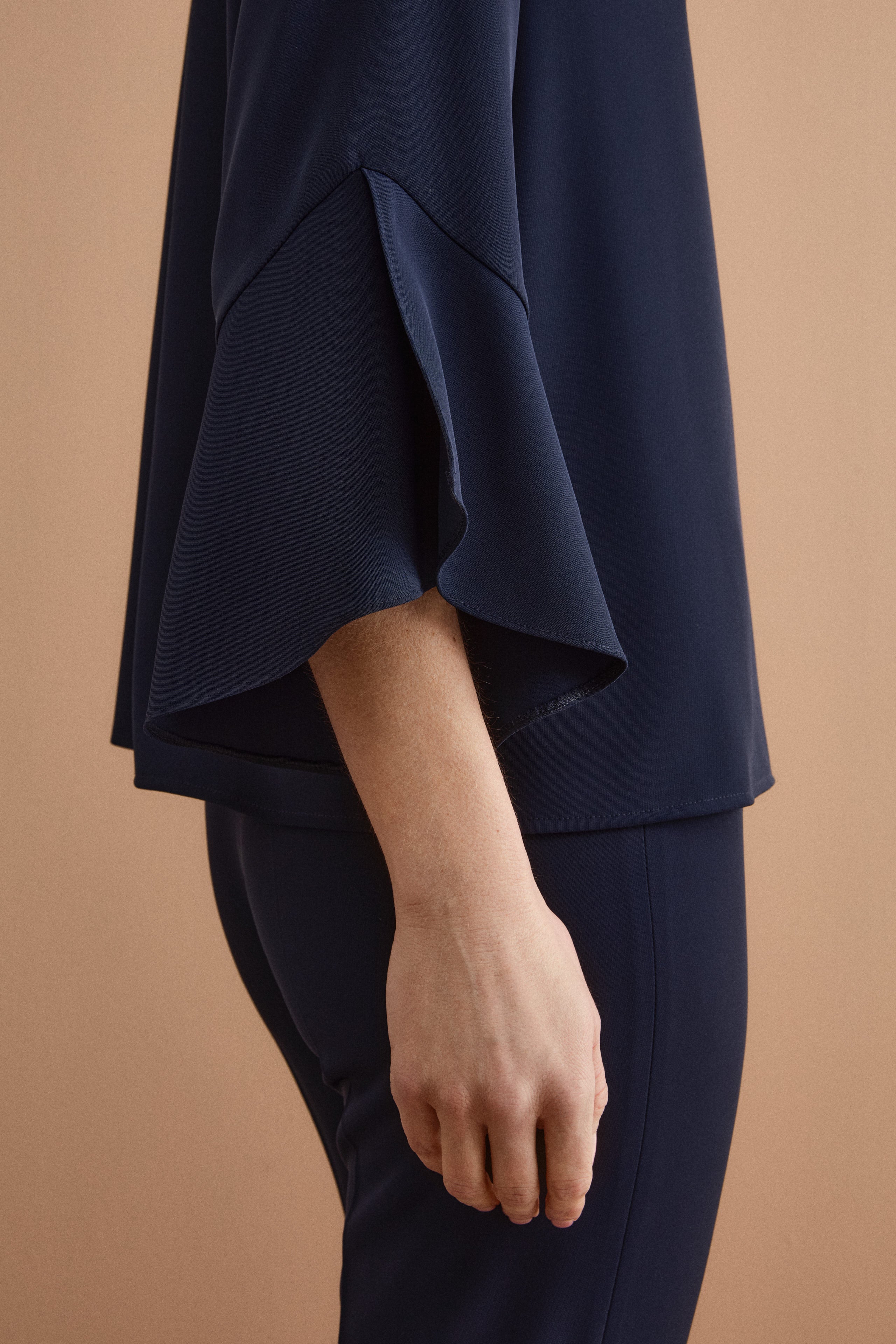 Oversize-Cady-Bluse für festliche Anlässe mit Spiralärmeln - BLAU