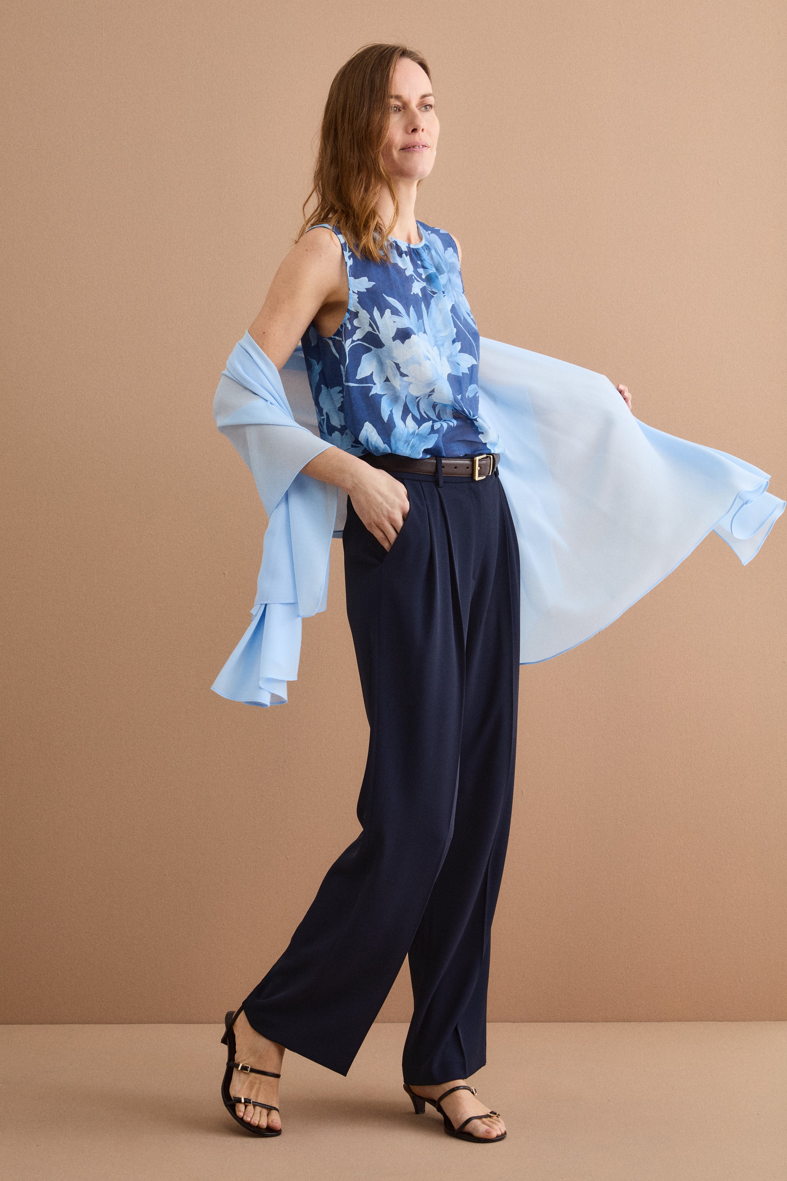 Georgette Ceremony Stole - Light blue