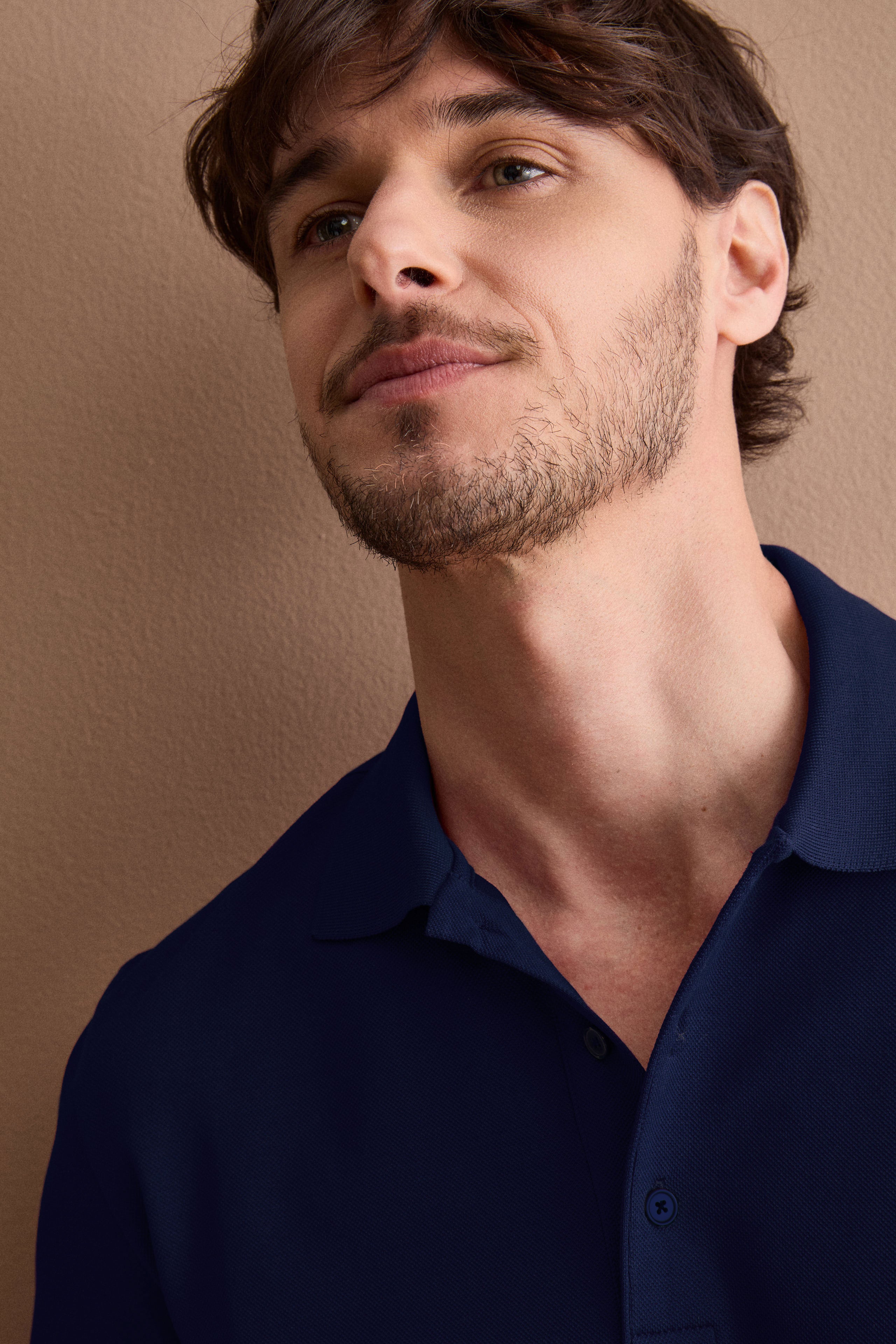 Men’s casual piqué polo shirt - BLUE