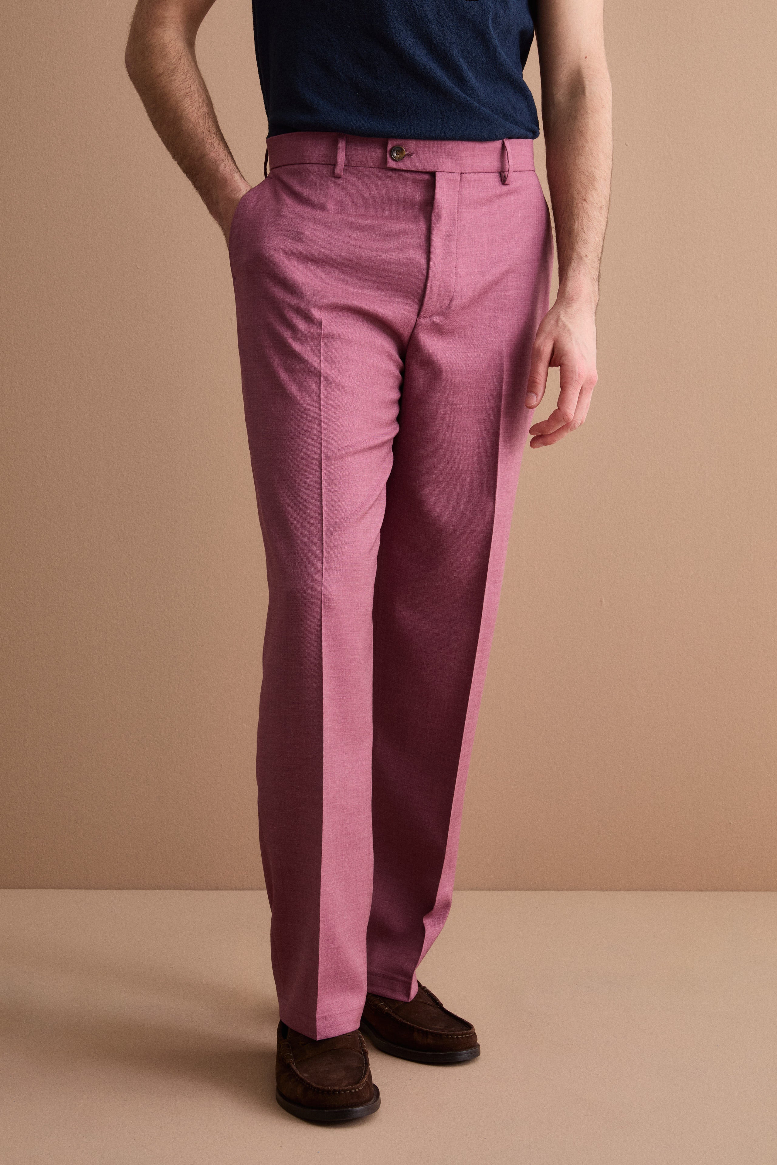 Pantalone Carrot Wide Leg in Misto Lana - BORDEAUX